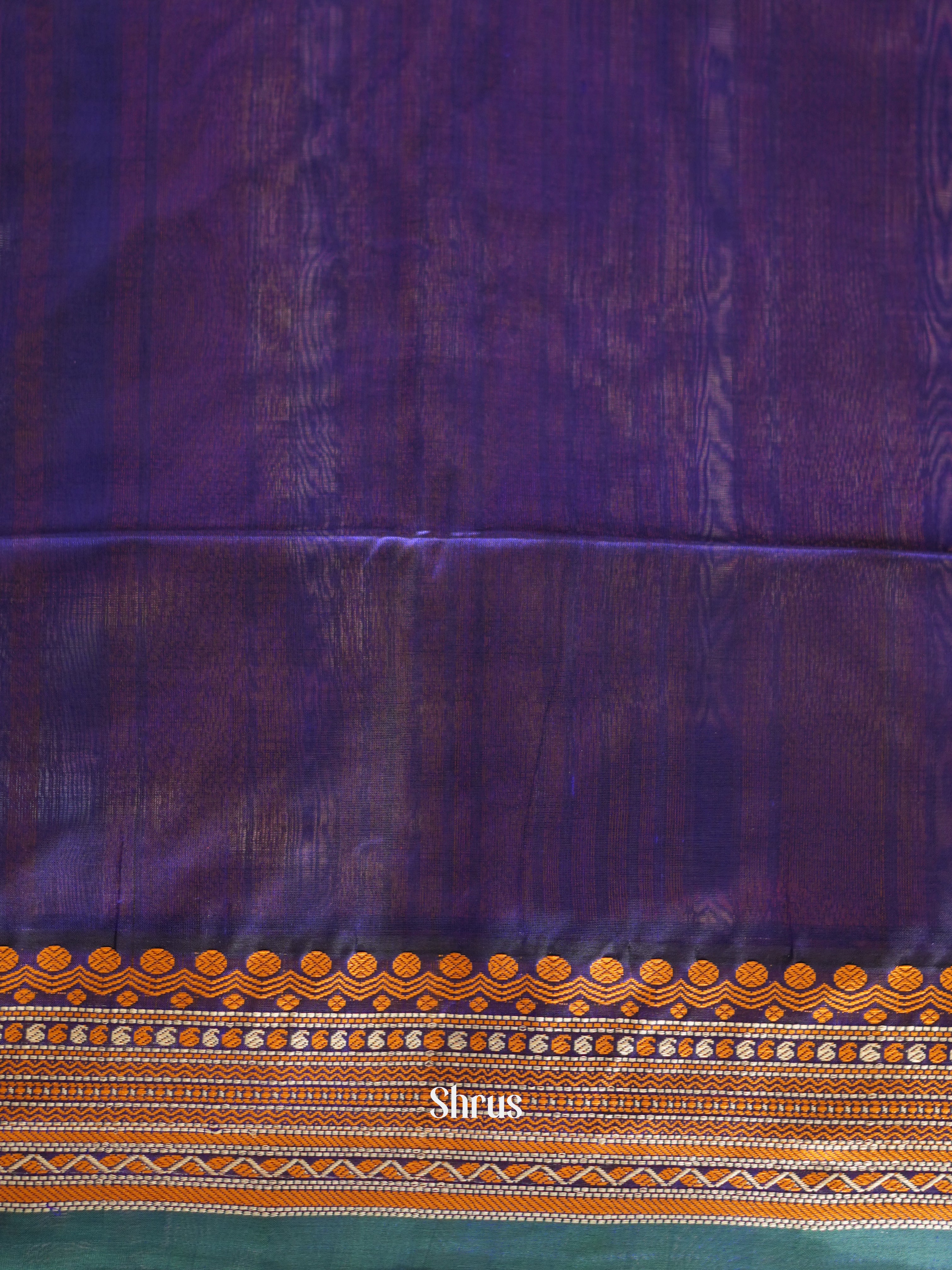 Purple & Blue - Silk Cotton Saree - Shop on ShrusEternity.com