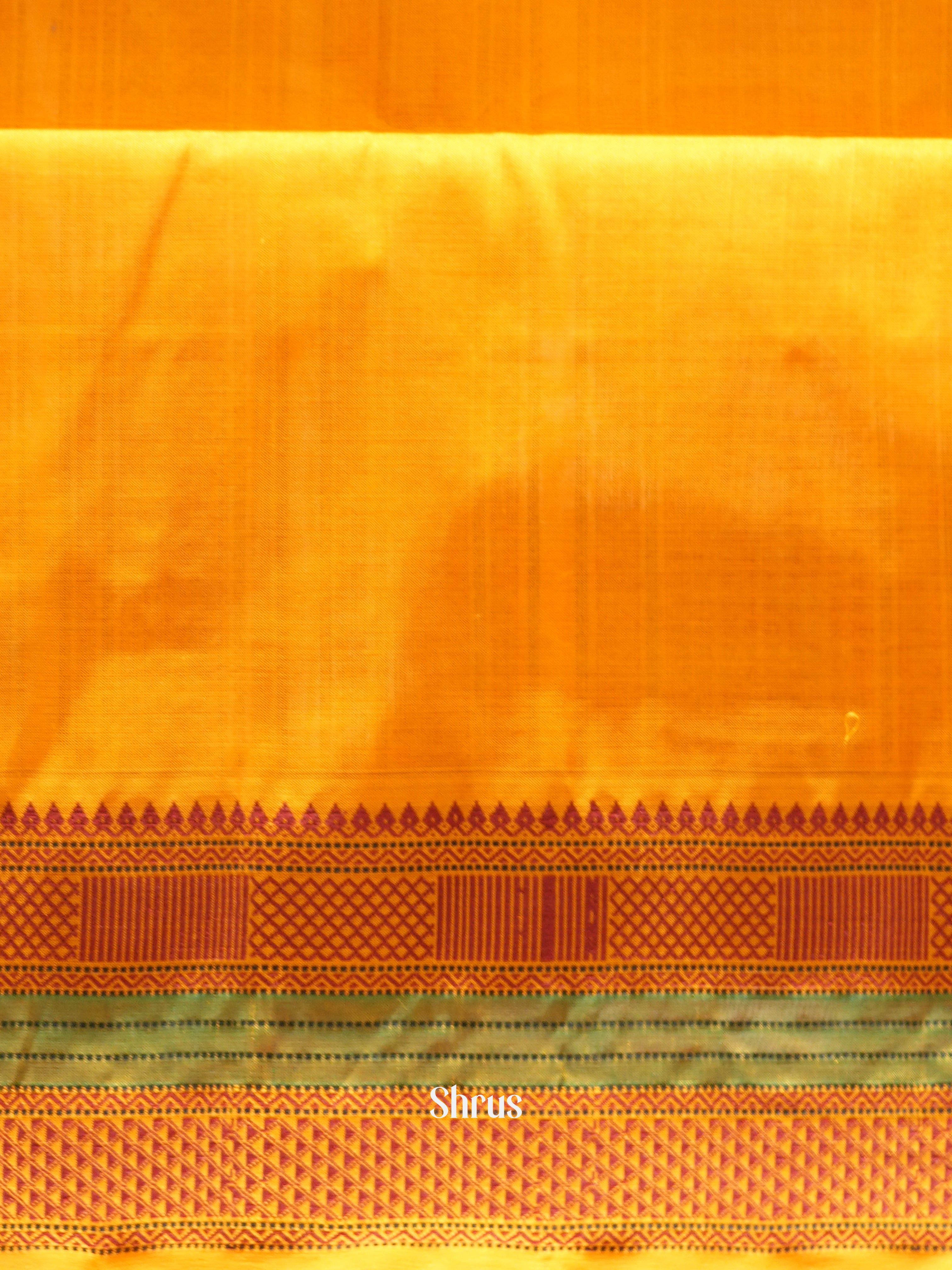 Purple & Mustard - Silk Cotton Saree - Shop on ShrusEternity.com
