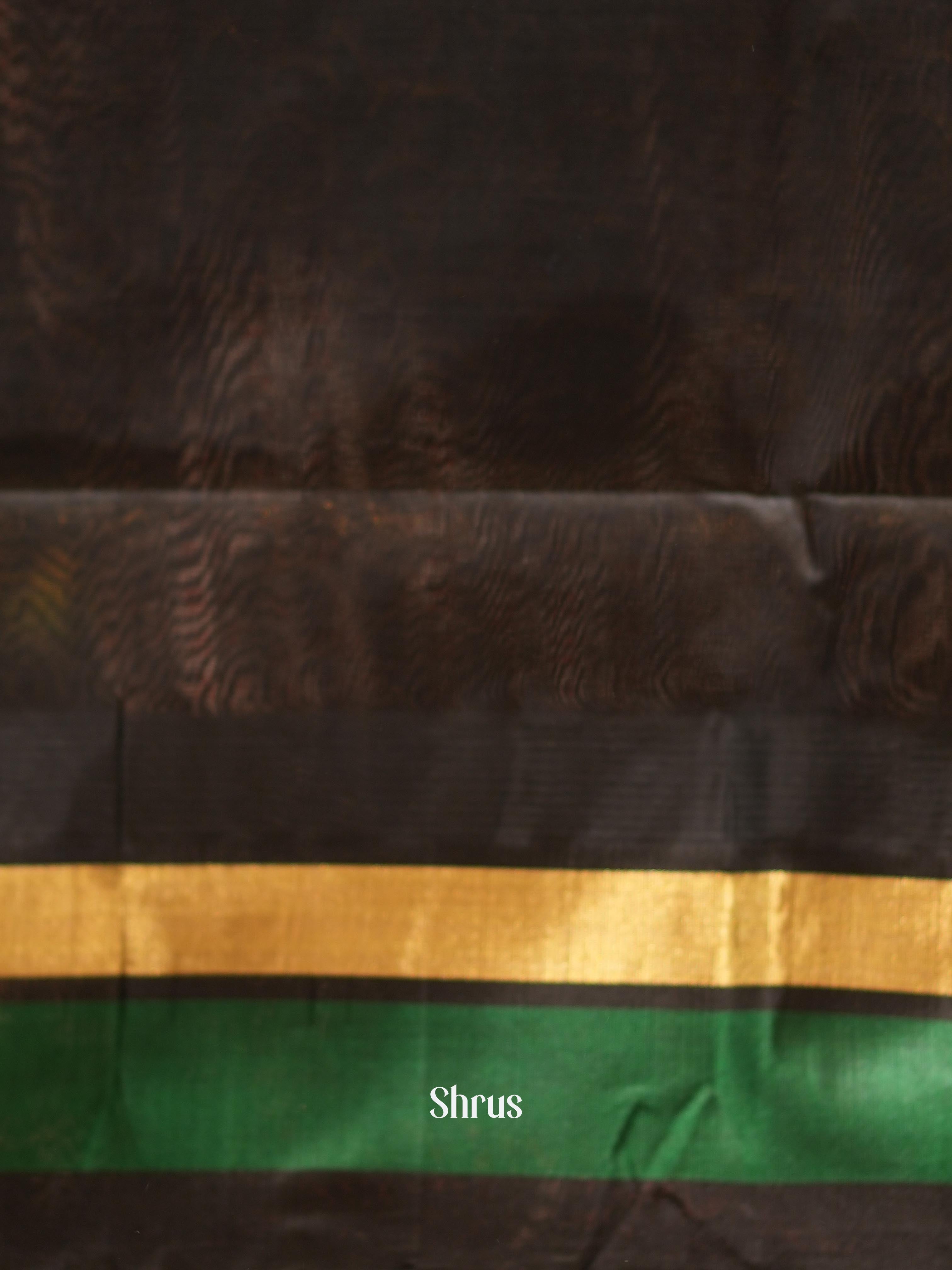 Yellow & Black - Silk Cotton Saree - Shop on ShrusEternity.com