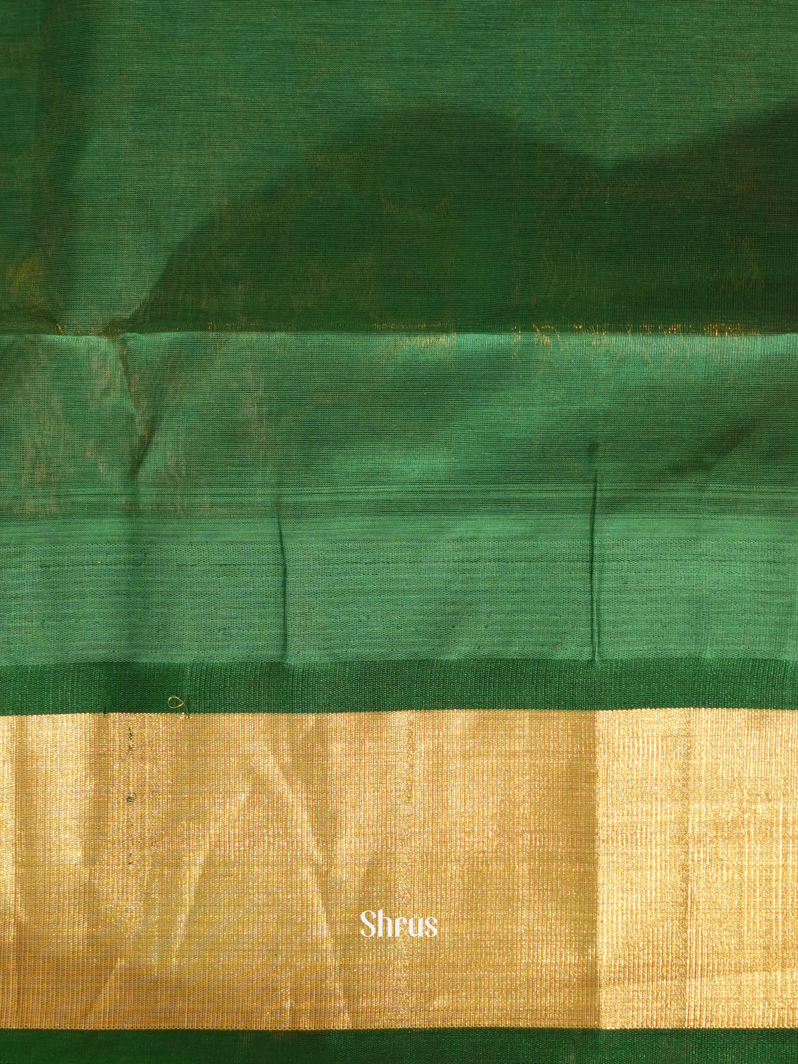 Orange & Green - Silk Cotton Saree - Shop on ShrusEternity.com