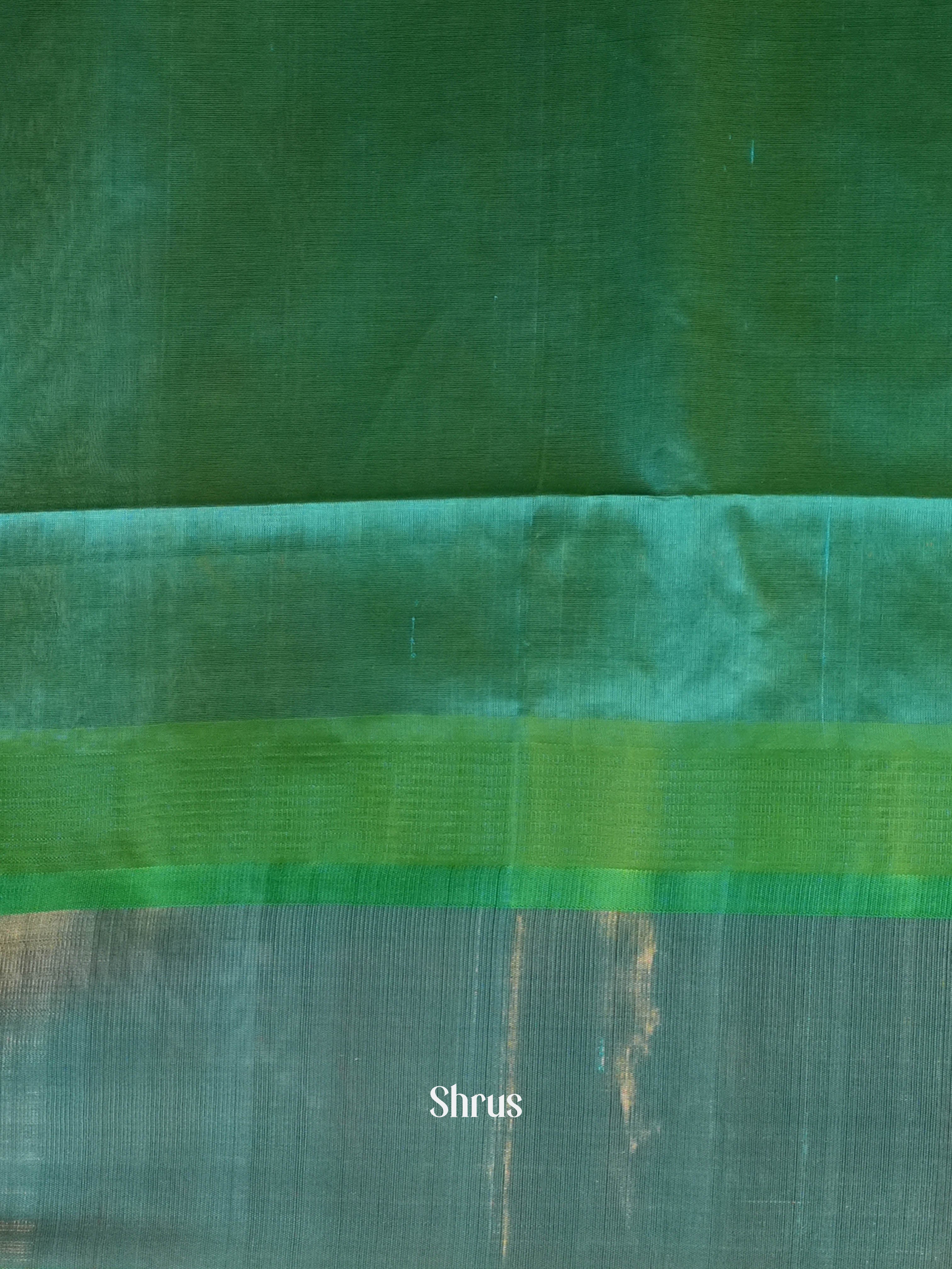 Orange & Green -Silk Cotton Saree - Shop on ShrusEternity.com