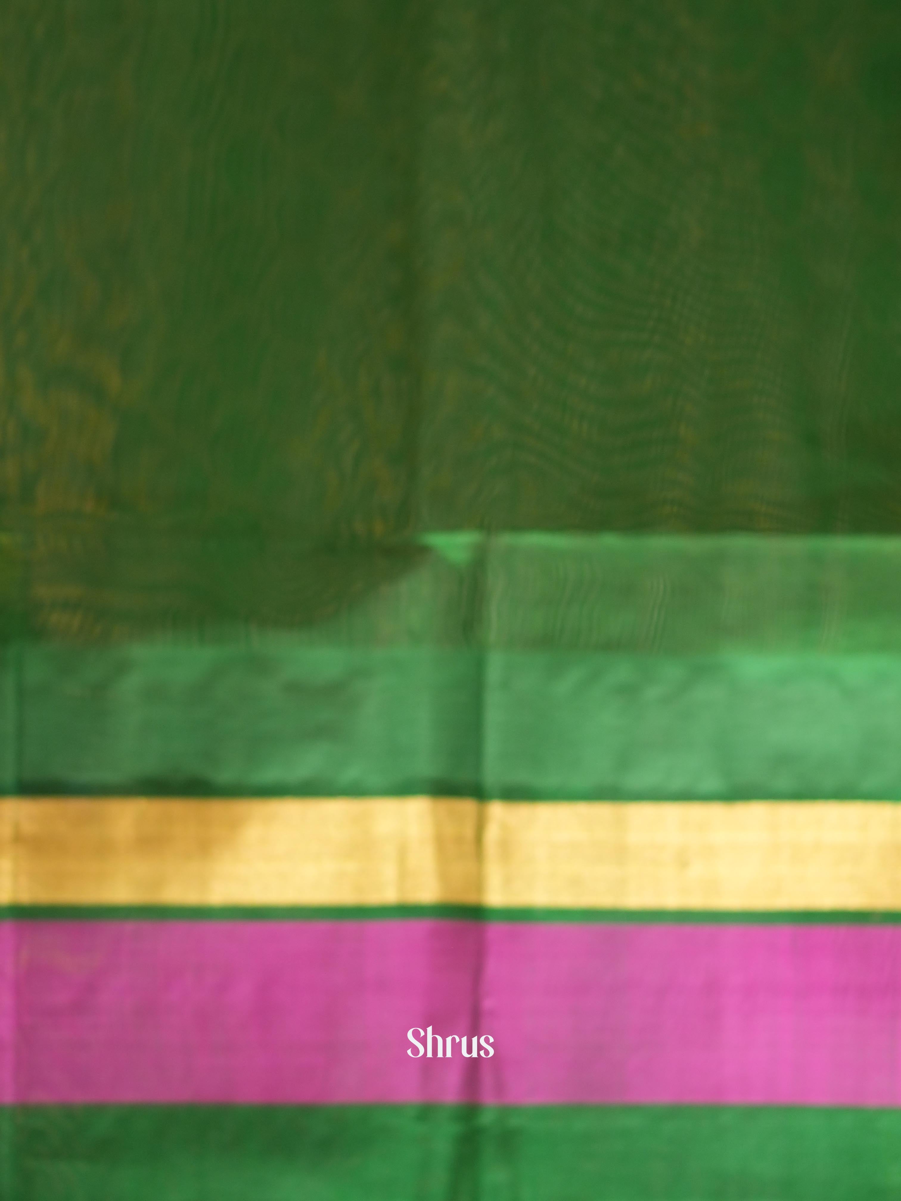 Pink & Green - Silk Cotton Saree - Shop on ShrusEternity.com