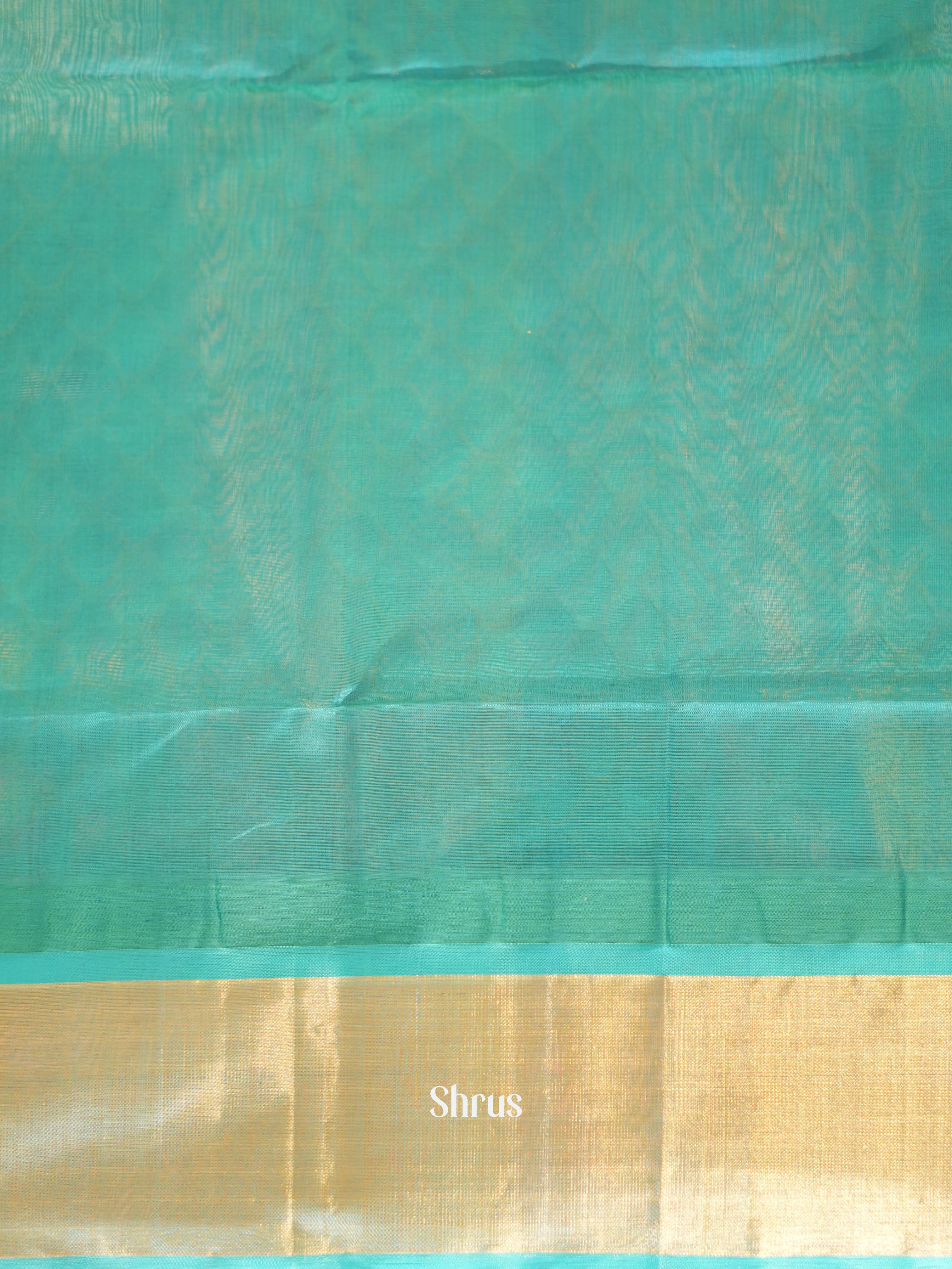 Yellow & Teal - Silk Cotton Saree - Shop on ShrusEternity.com