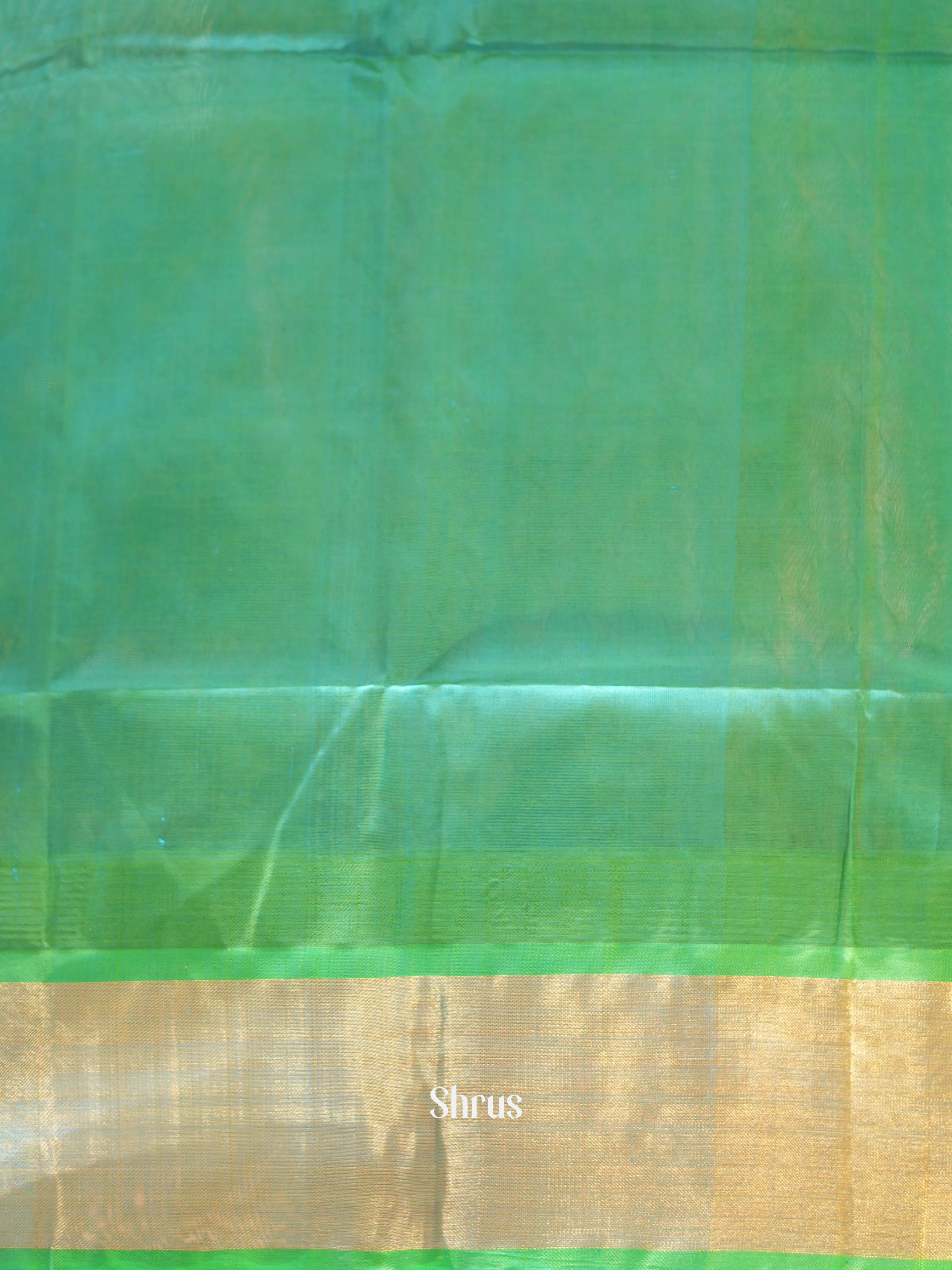 Cream & Green - Silk Cotton Saree - Shop on ShrusEternity.com