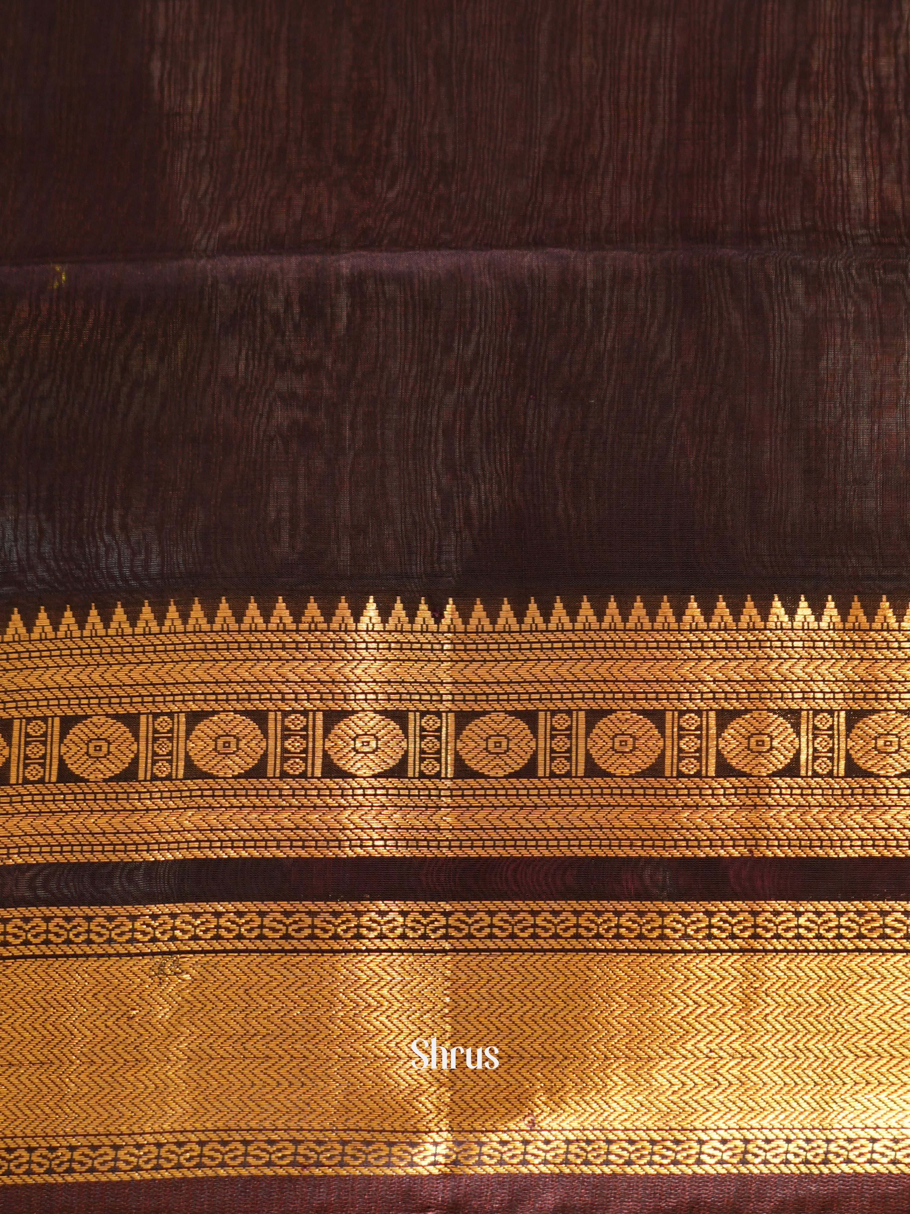 Red & Brown - Silk Cotton Saree - Shop on ShrusEternity.com