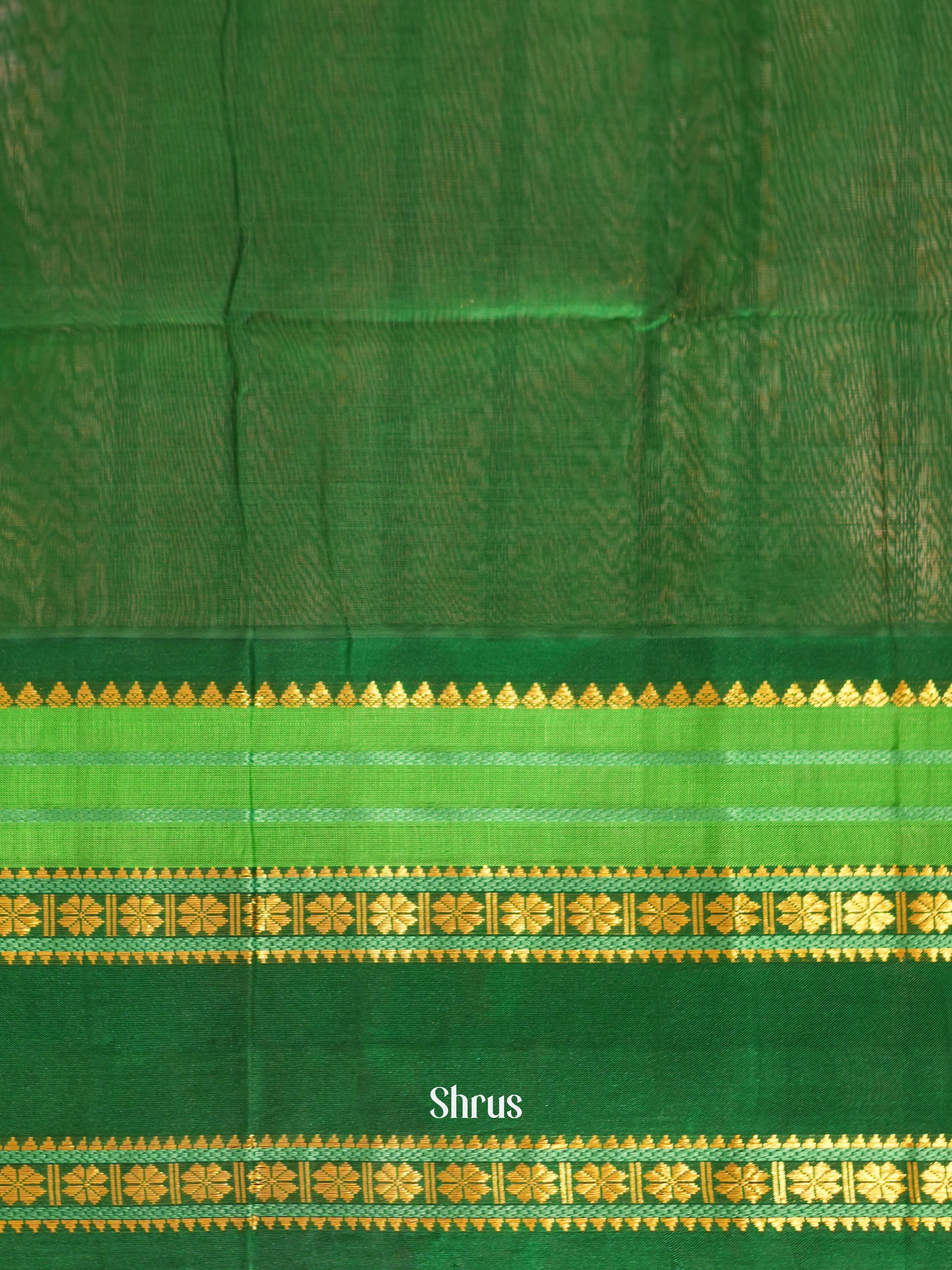Pink & Green - Silk Cotton Saree - Shop on ShrusEternity.com