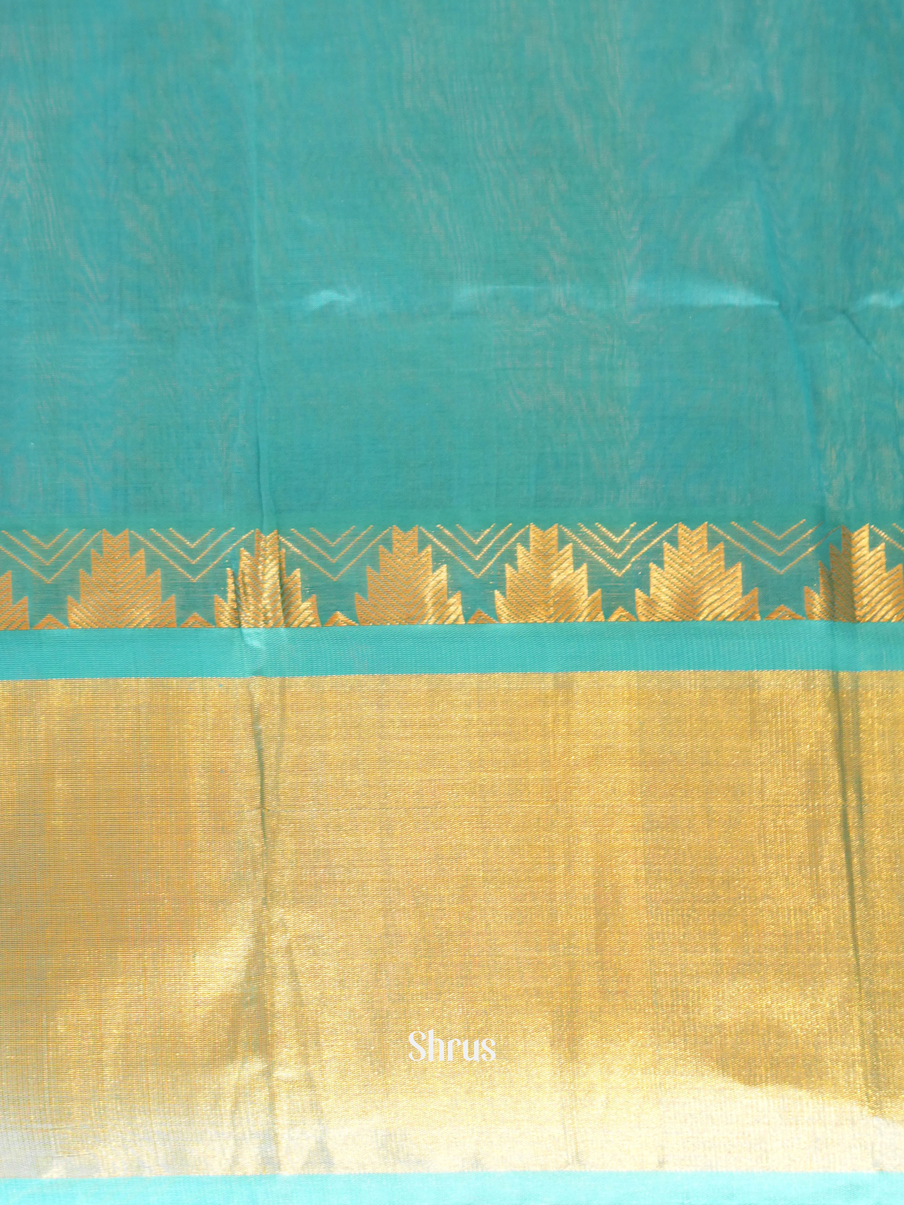 Violet & Teal - Silk Cotton Saree - Shop on ShrusEternity.com