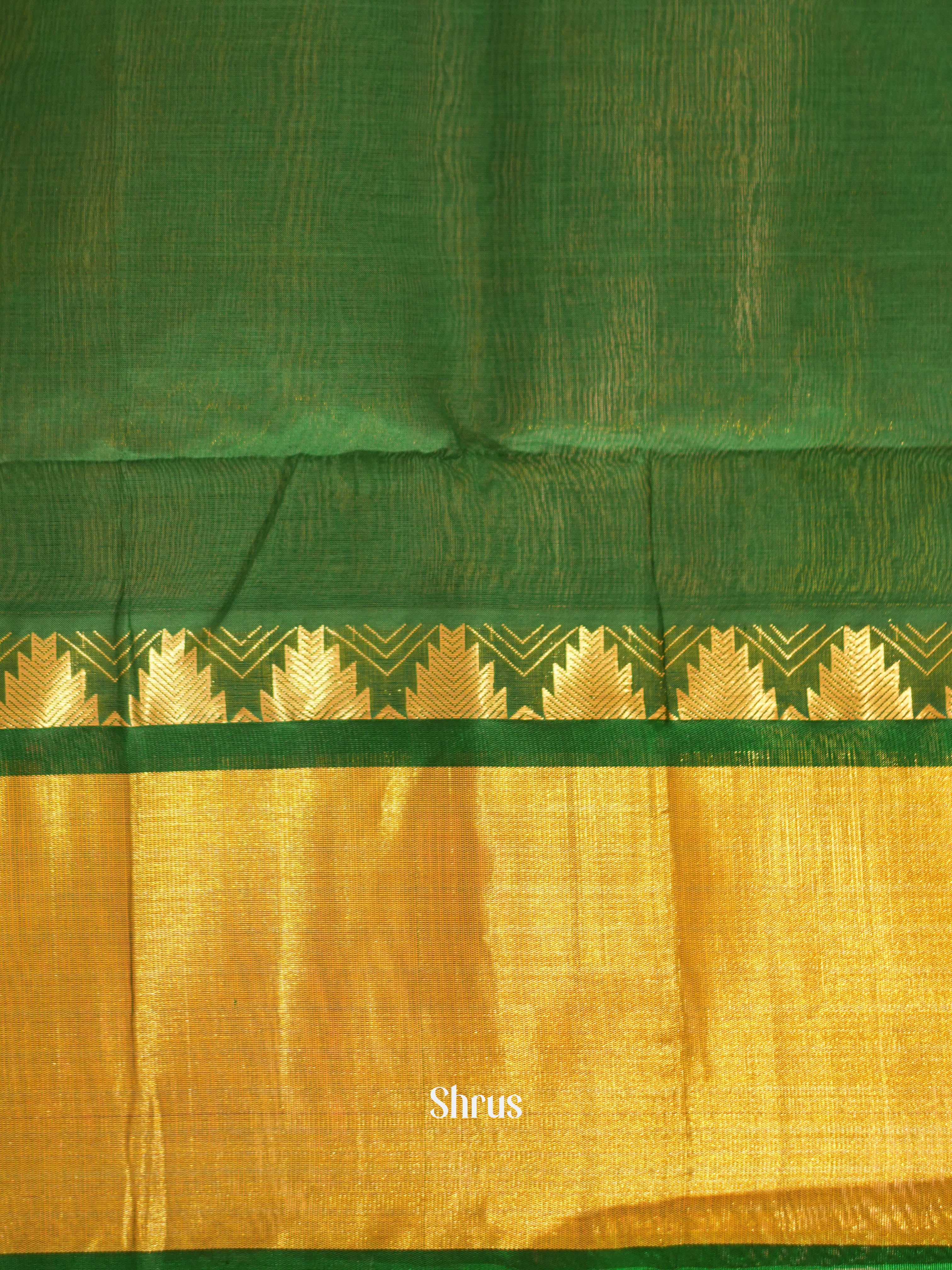 Orange & Green - Silk Cotton Saree - Shop on ShrusEternity.com