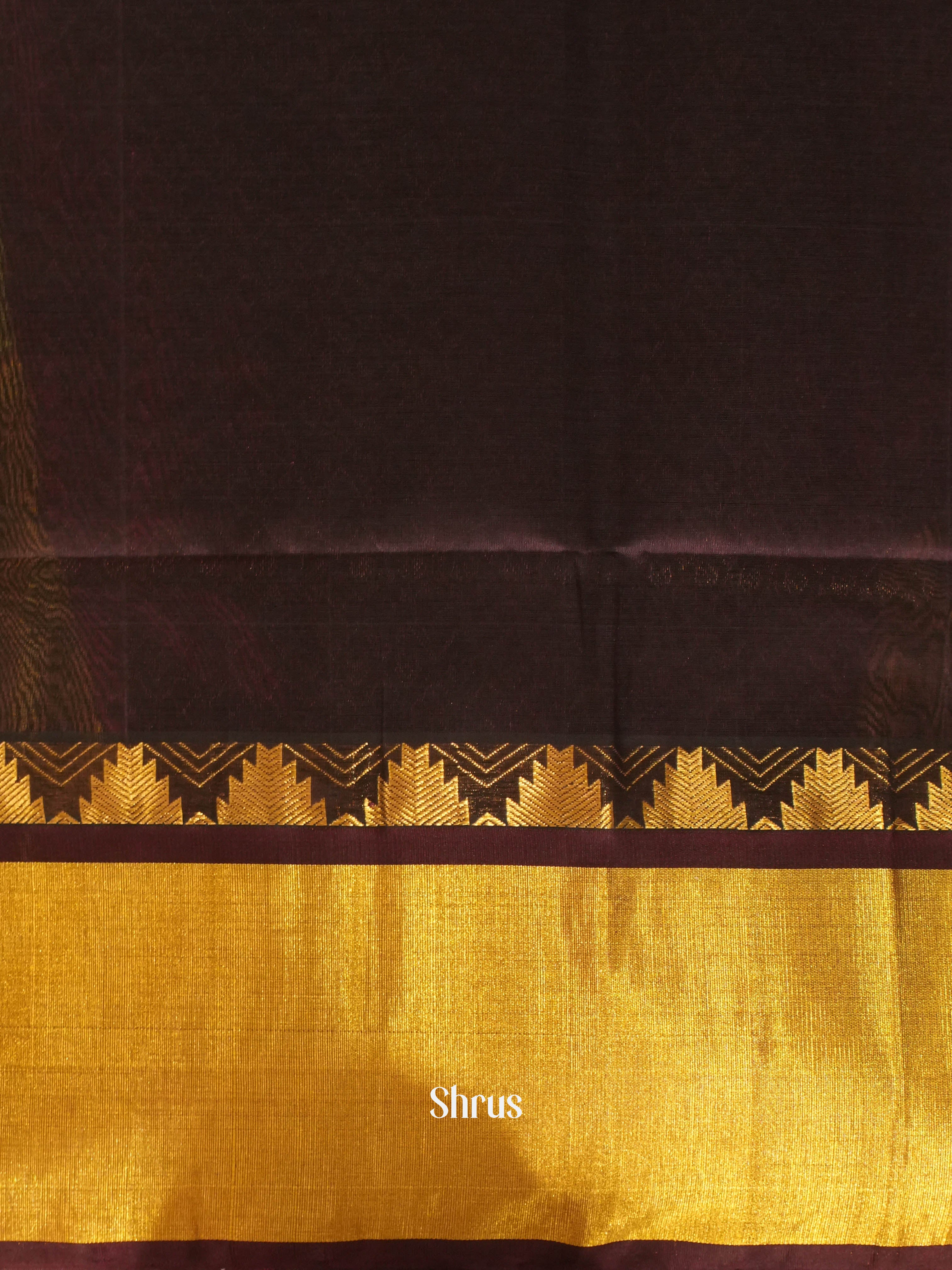 Mustard & Brown - Silk Cotton Saree - Shop on ShrusEternity.com