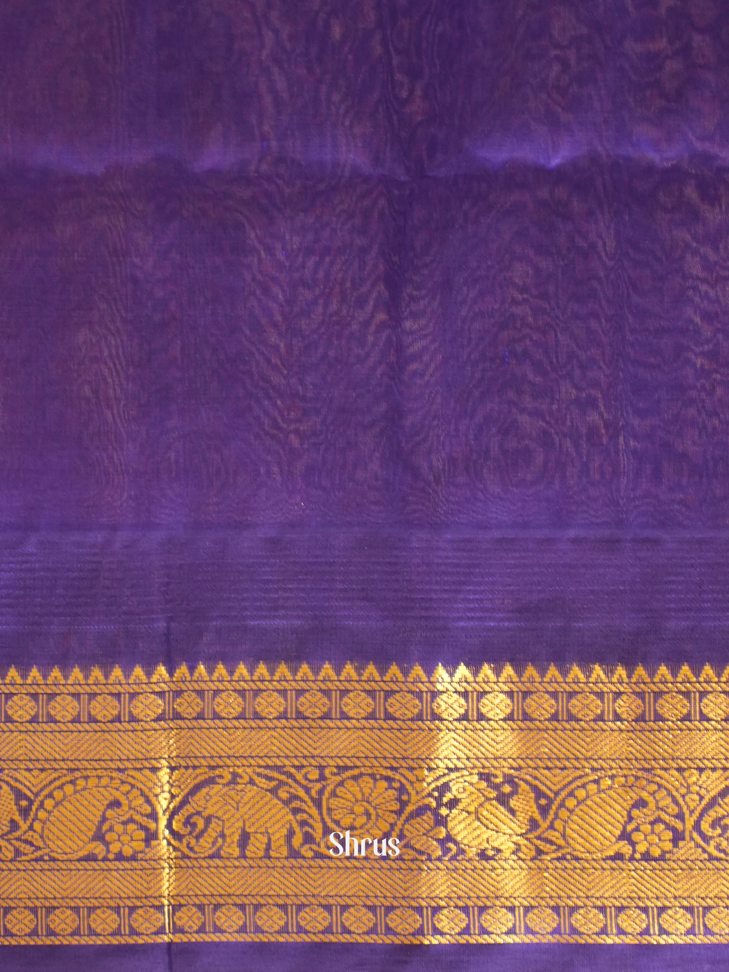 Yellow & Blue - Silk Cotton Saree - Shop on ShrusEternity.com
