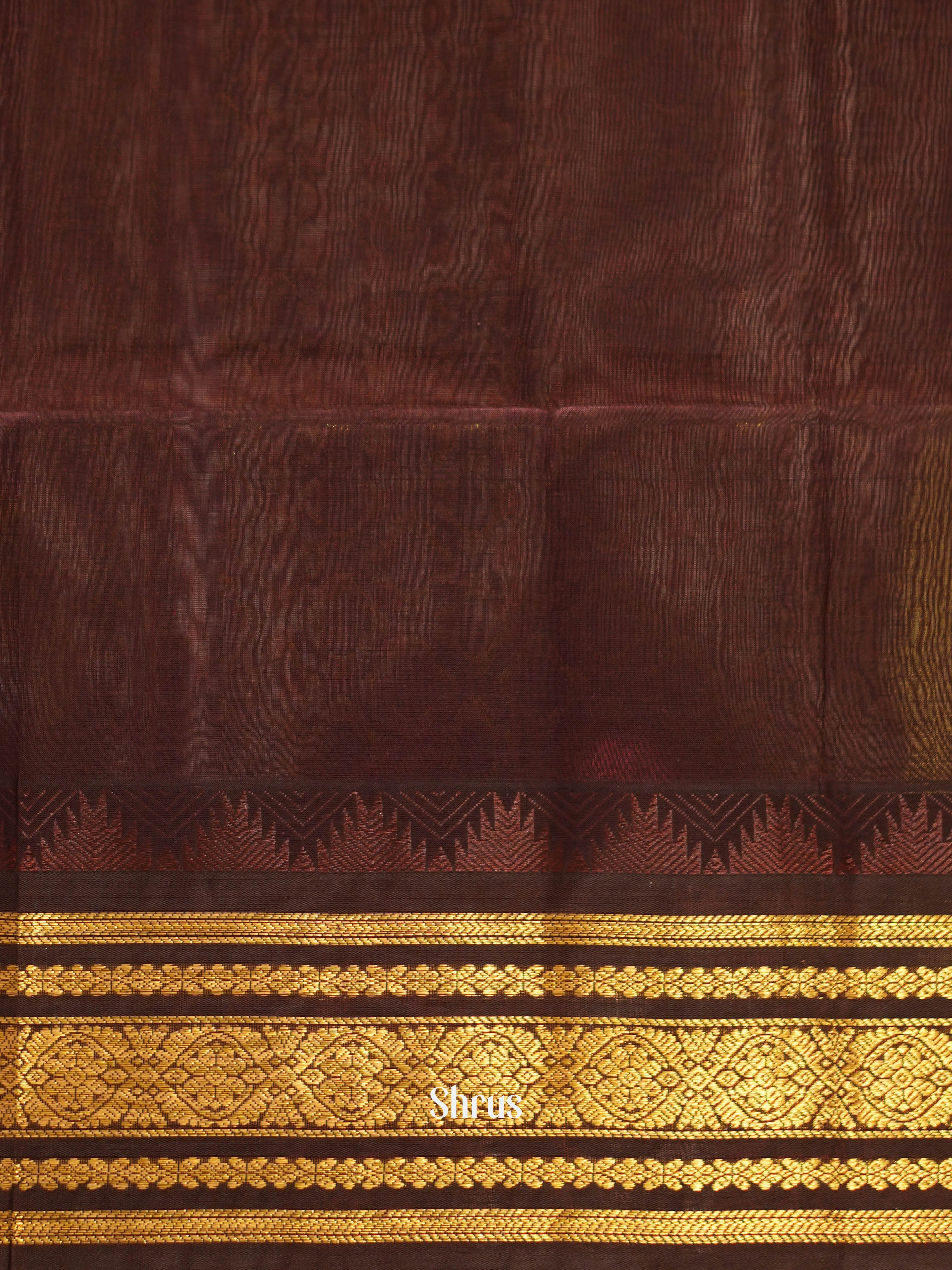 Yellow & Brown - Silk Cotton Saree - Shop on ShrusEternity.com