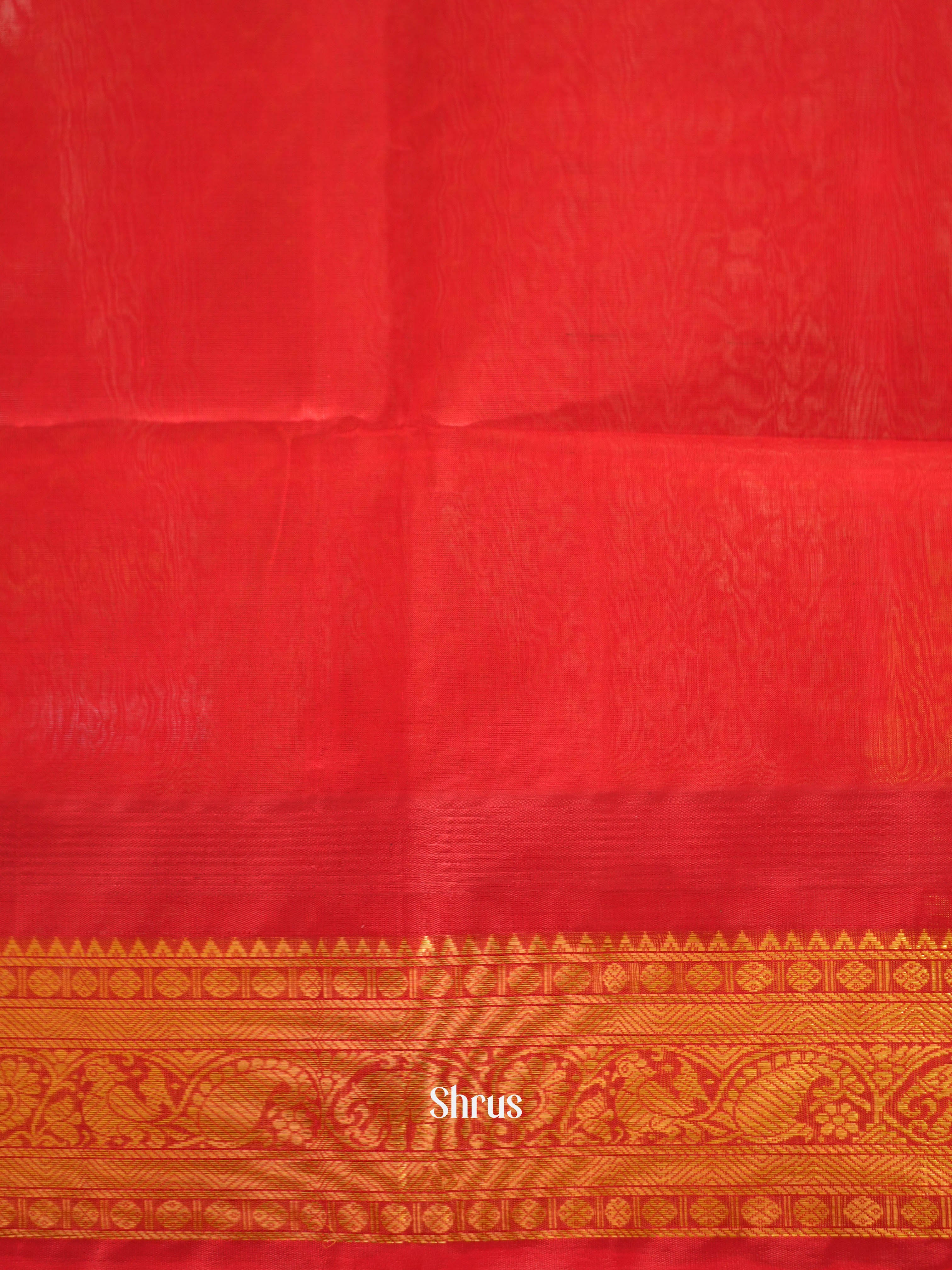 Green & Red - Silk Cotton Saree - Shop on ShrusEternity.com