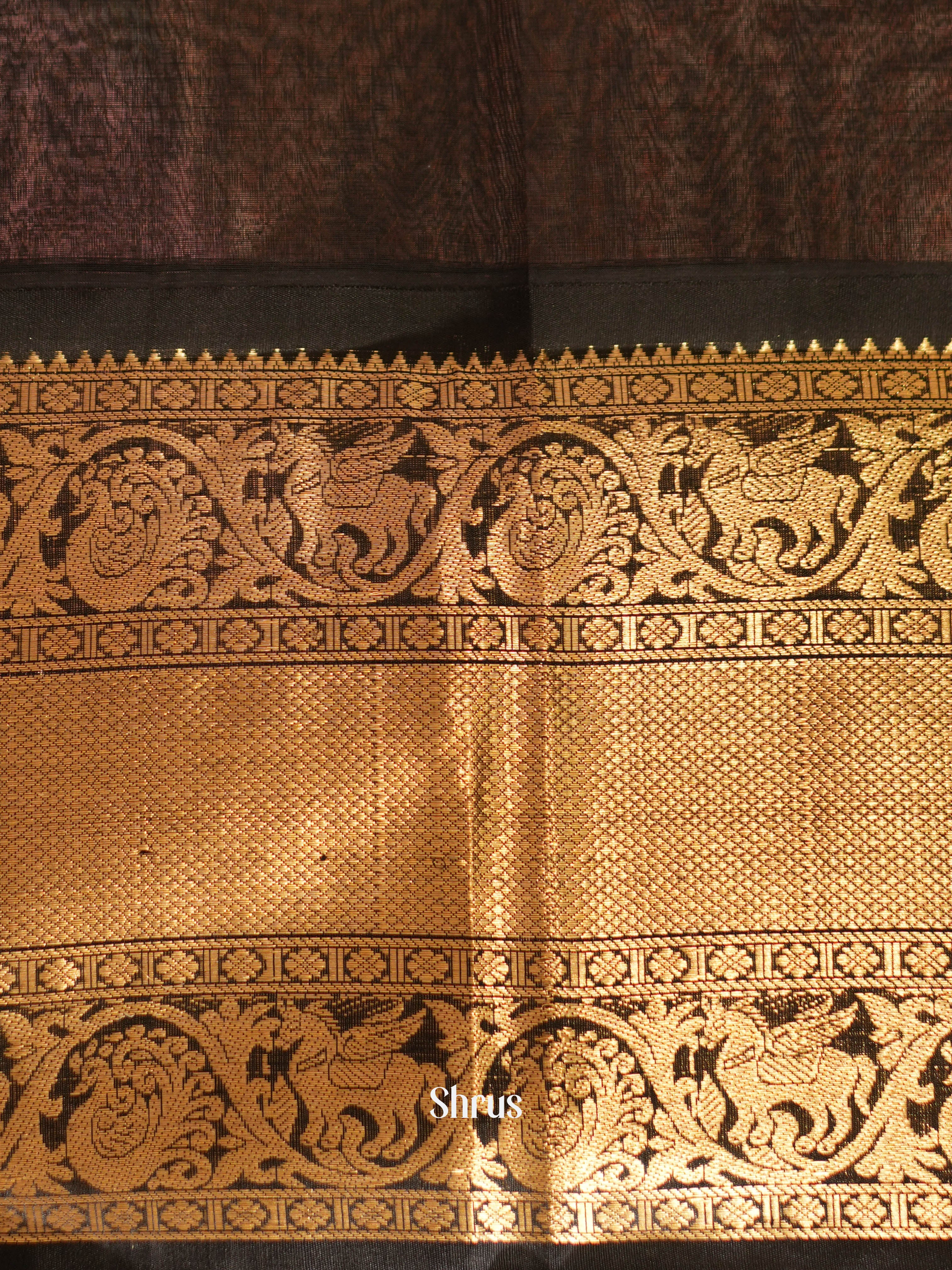 Purple & Black - Silk Cotton Saree - Shop on ShrusEternity.com
