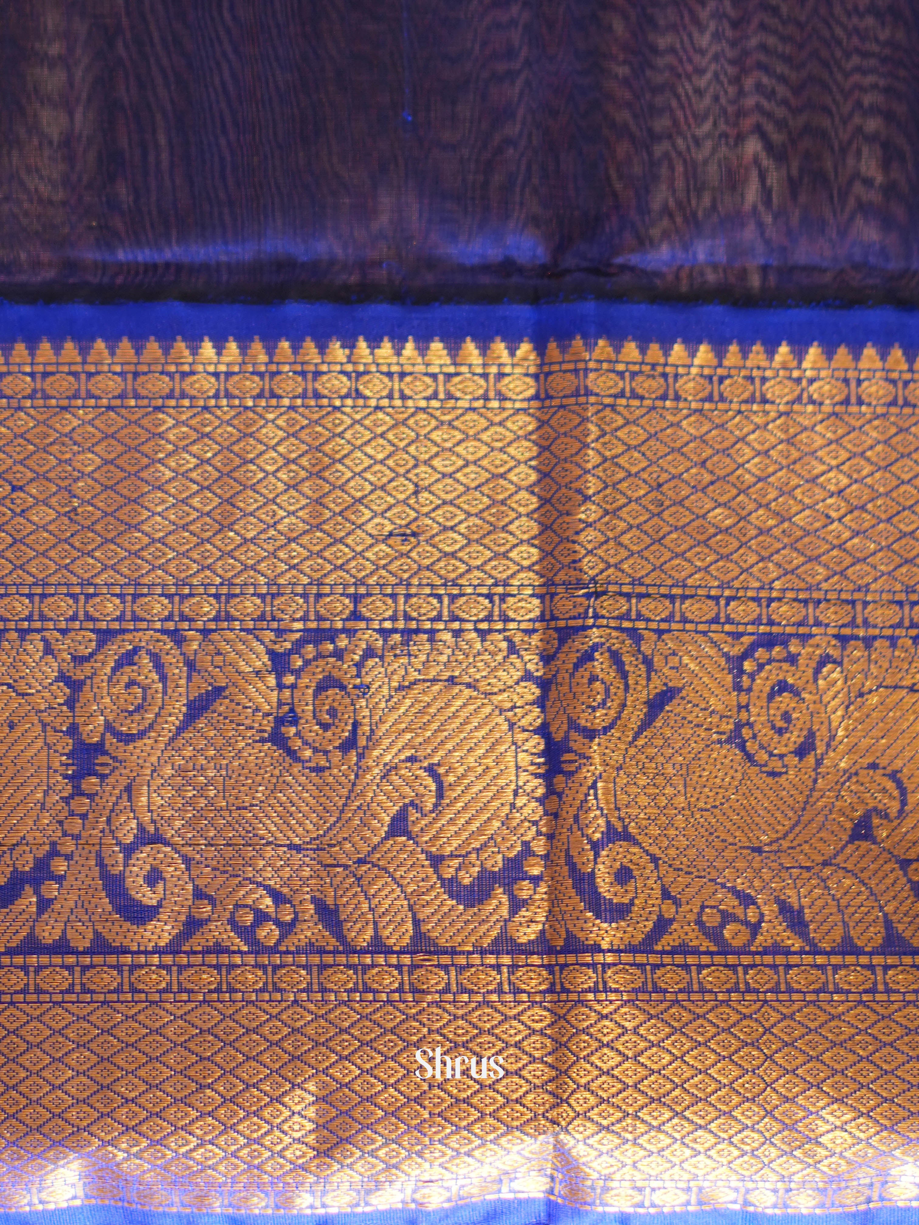 Teal & Blue- Silk Cotton Saree - Shop on ShrusEternity.com