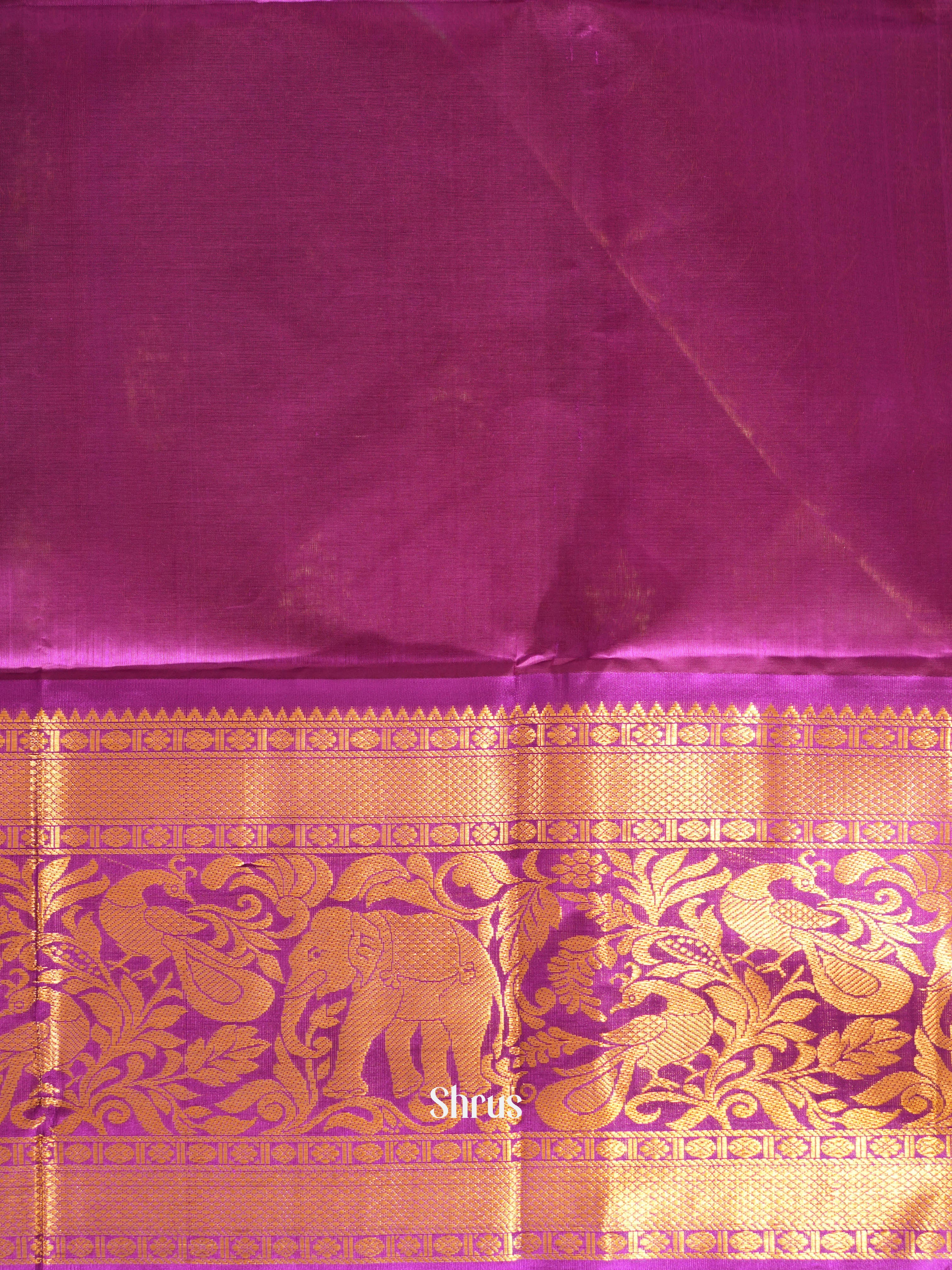 Green & Majenta - Silk Cotton Saree - Shop on ShrusEternity.com