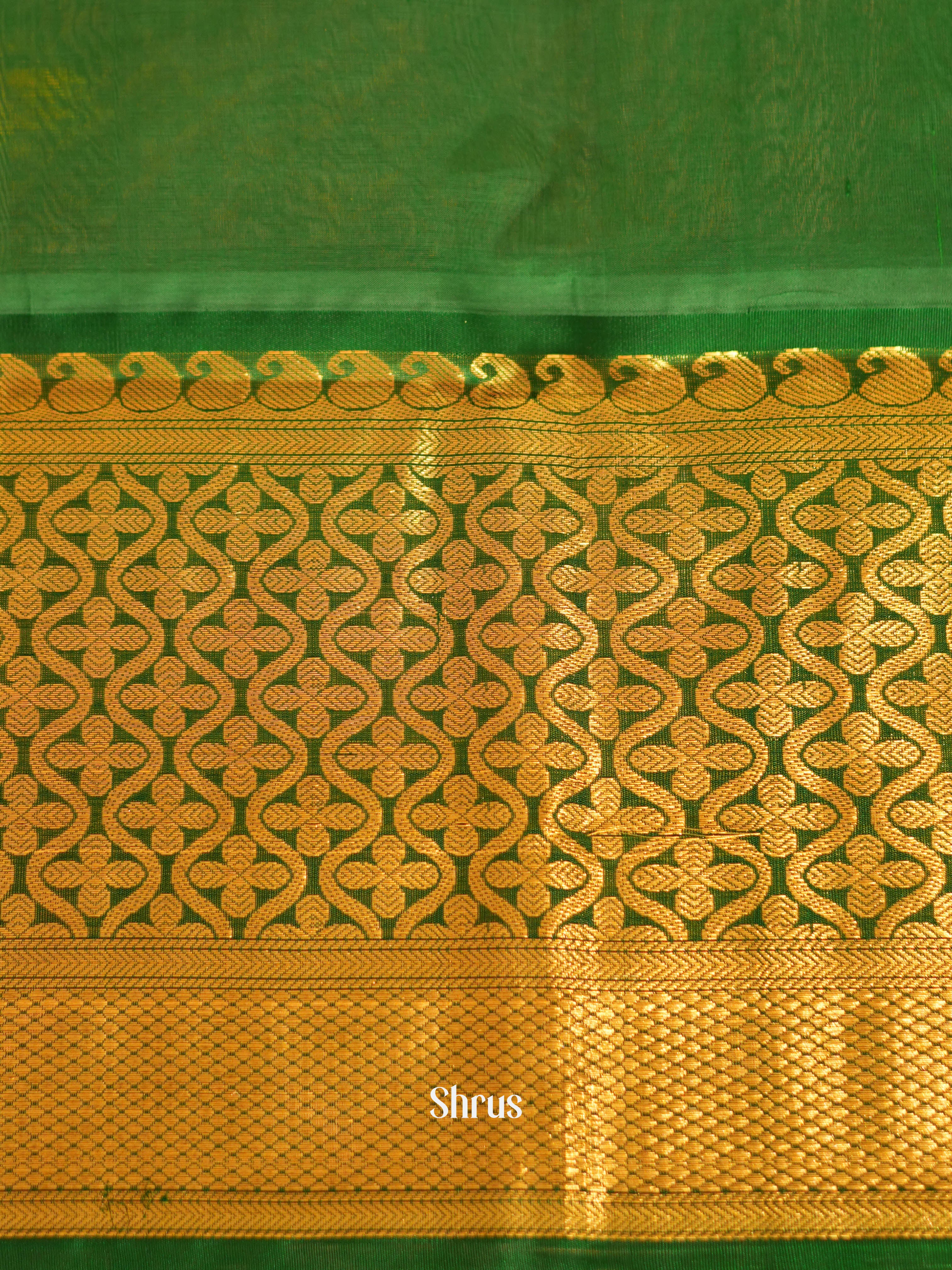 Yellow & Green - Silk Cotton Saree - Shop on ShrusEternity.com