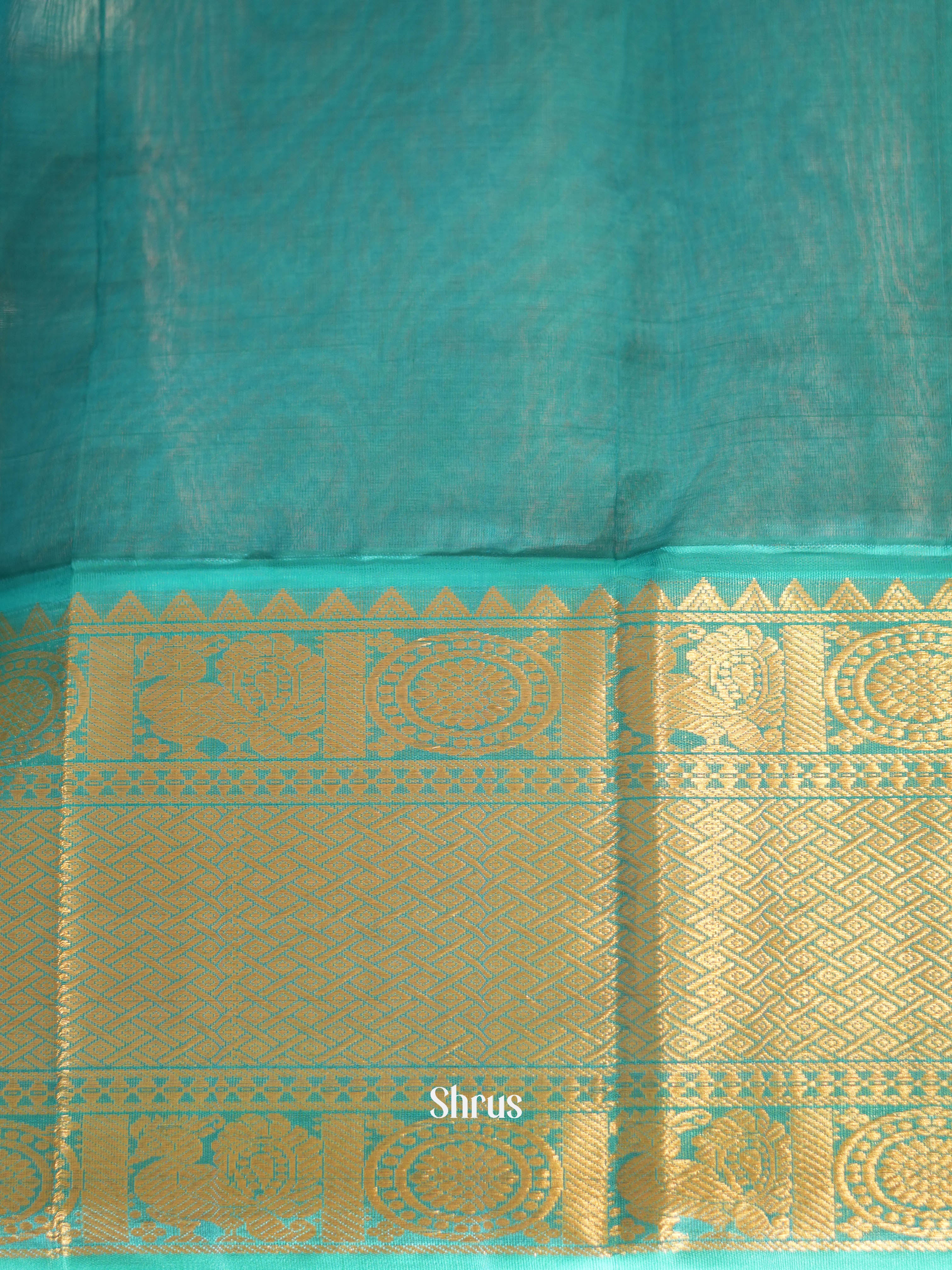 Violet & Teal - Silk Cotton Saree - Shop on ShrusEternity.com