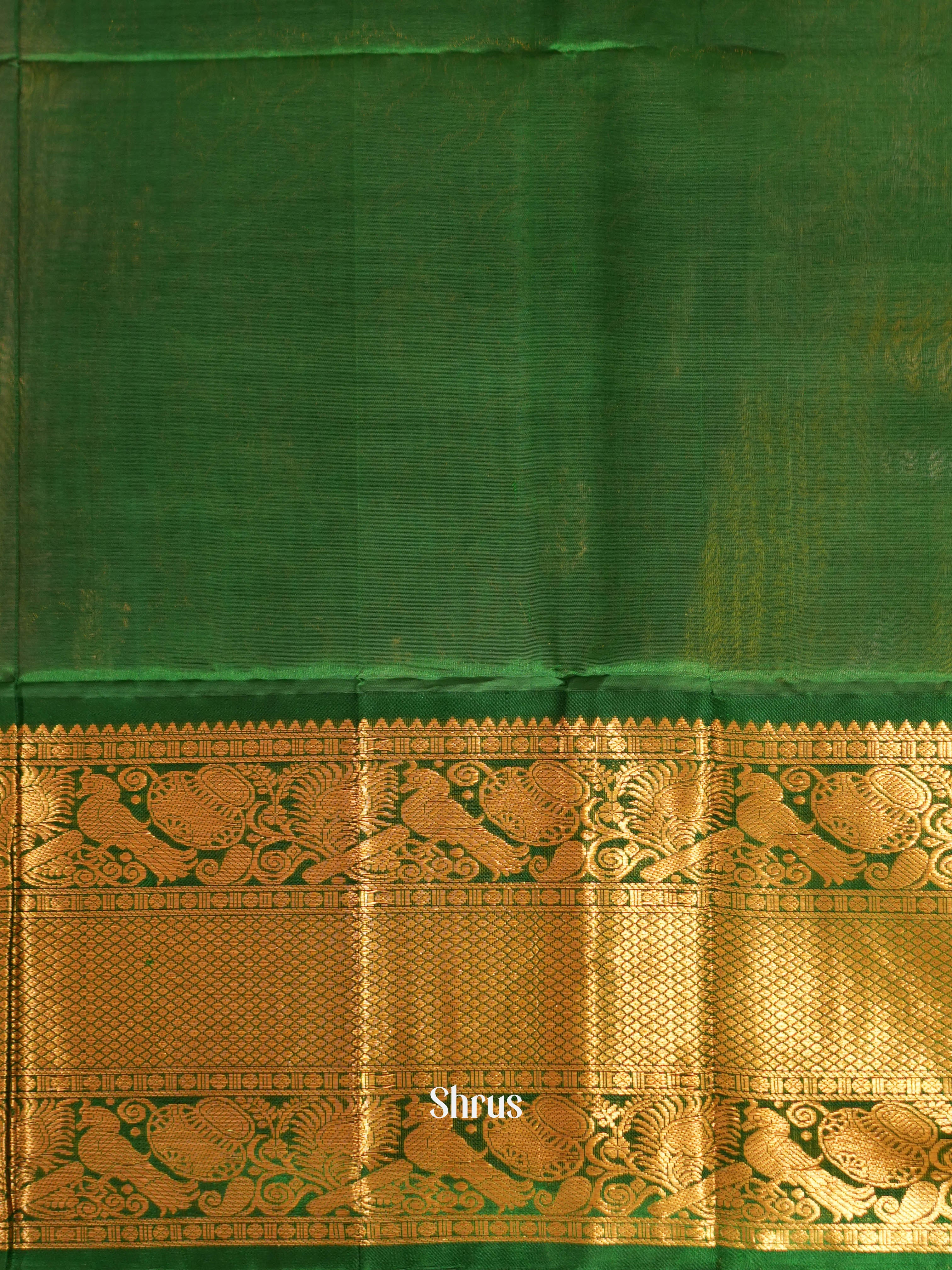 Pink & Green - Silk Cotton Saree - Shop on ShrusEternity.com