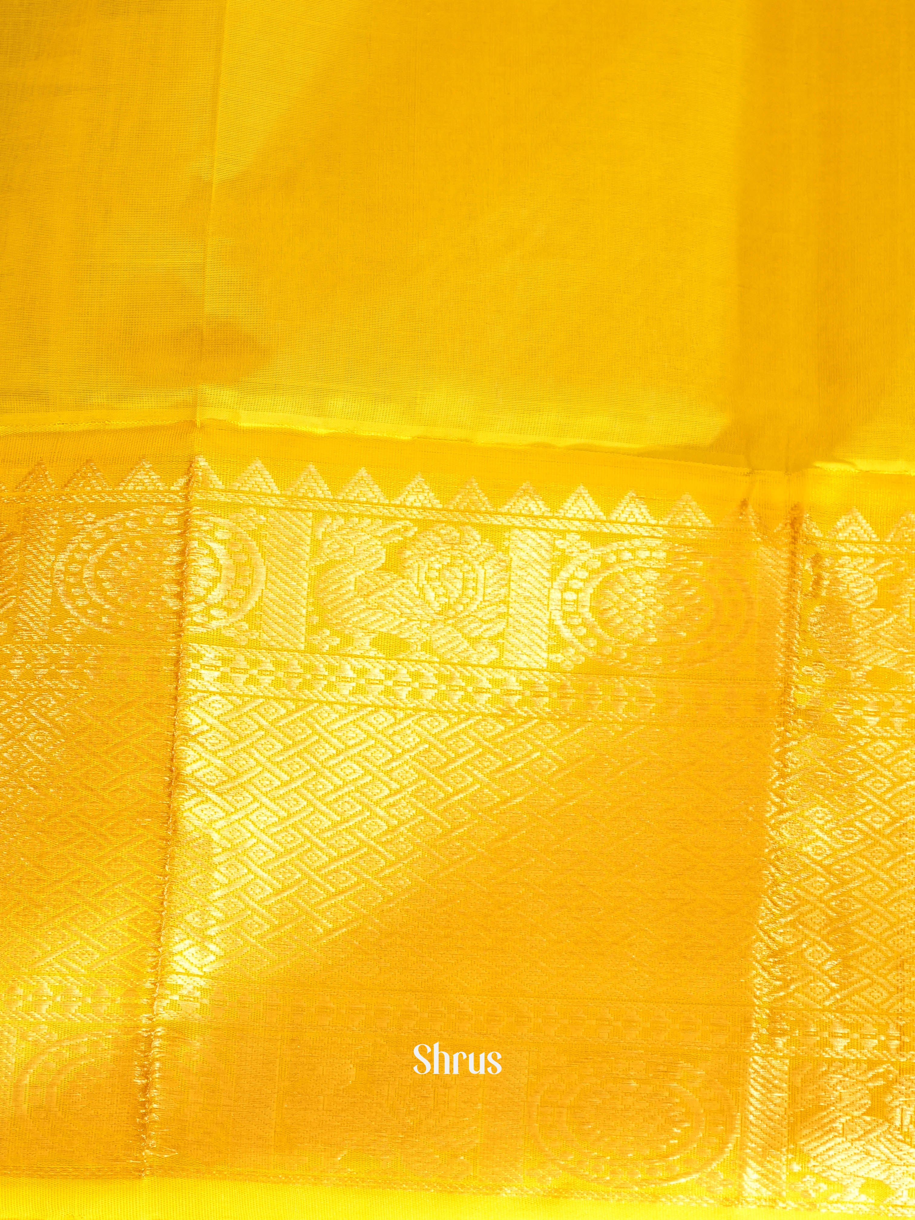 Violet & Yellow - Silk Cotton Saree - Shop on ShrusEternity.com
