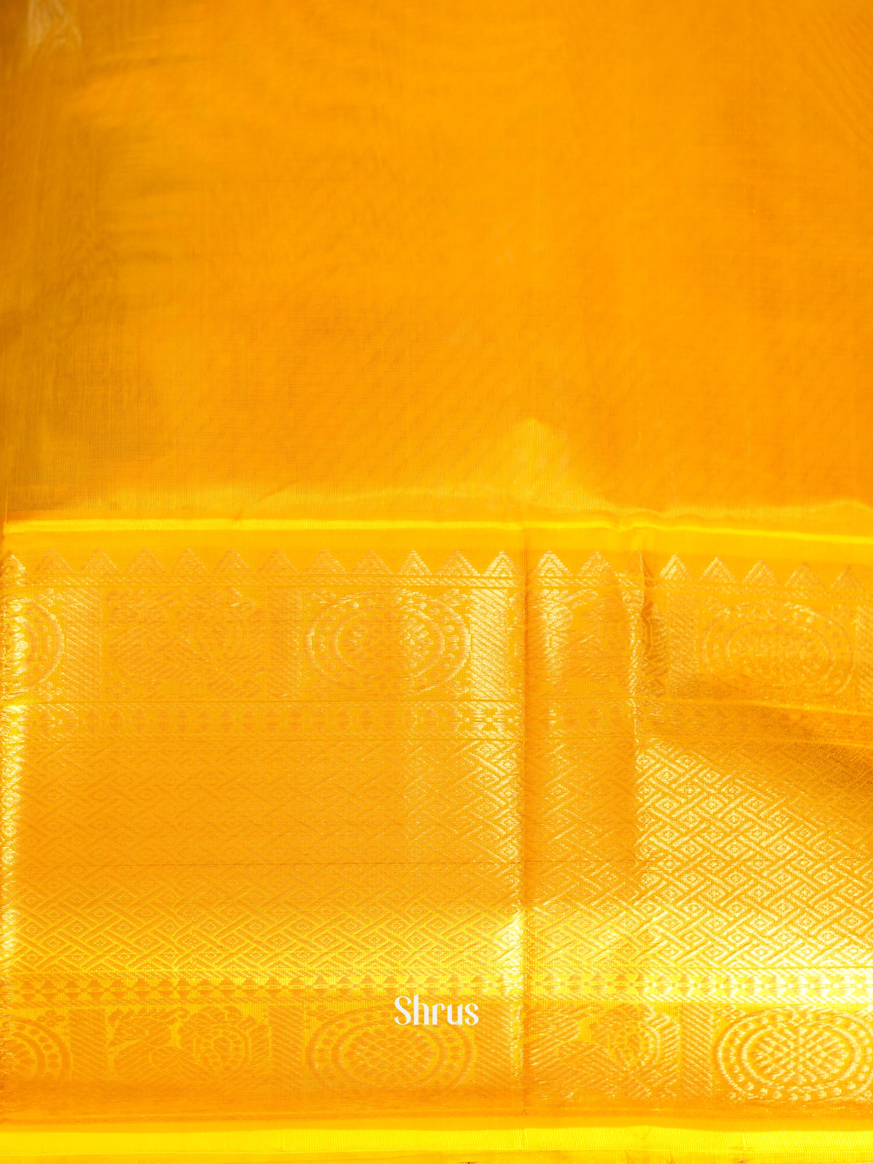 Green & Yellow - Silk Cotton Saree - Shop on ShrusEternity.com