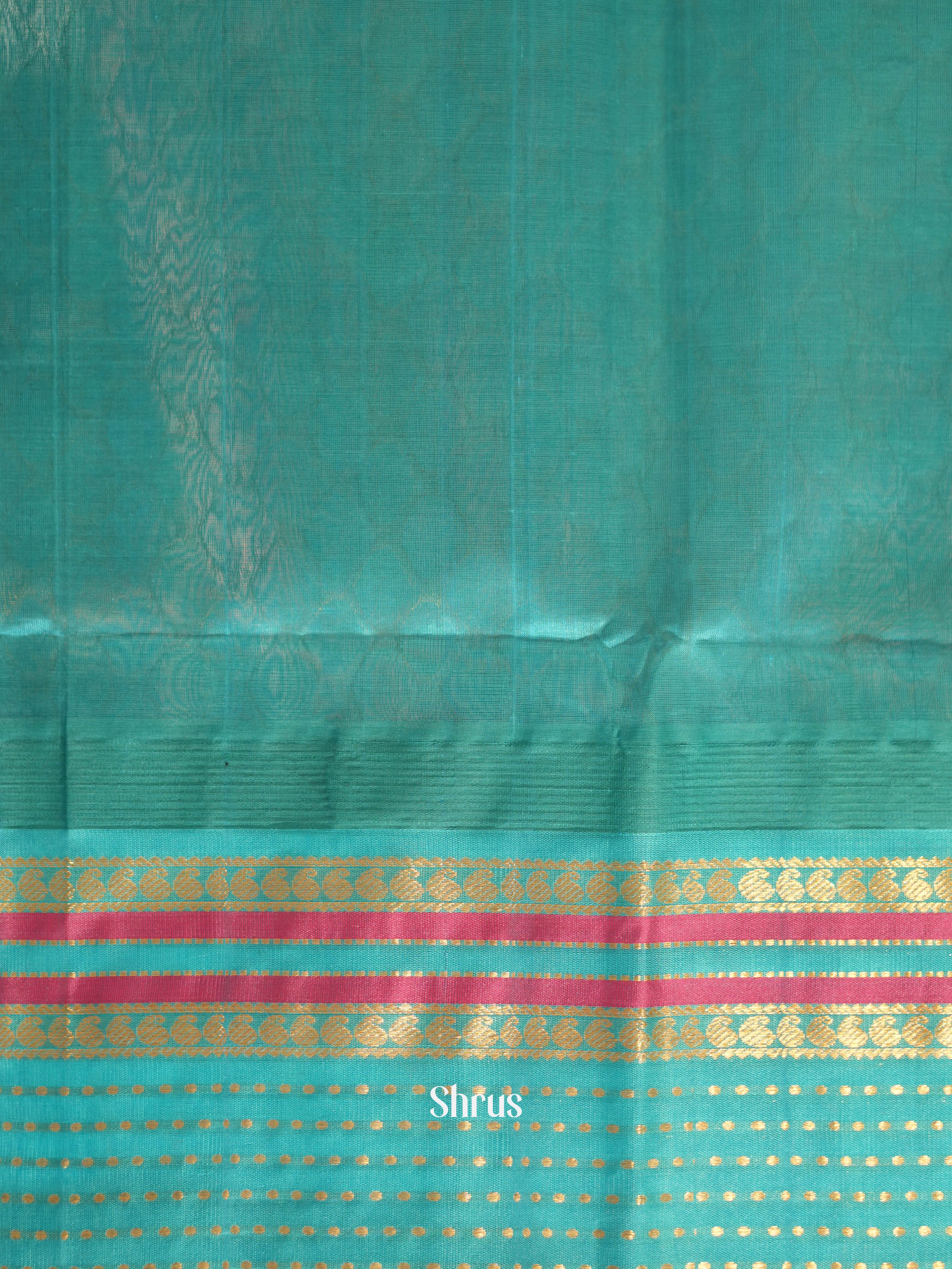 Blue & Teal - Silk Cotton Saree - Shop on ShrusEternity.com