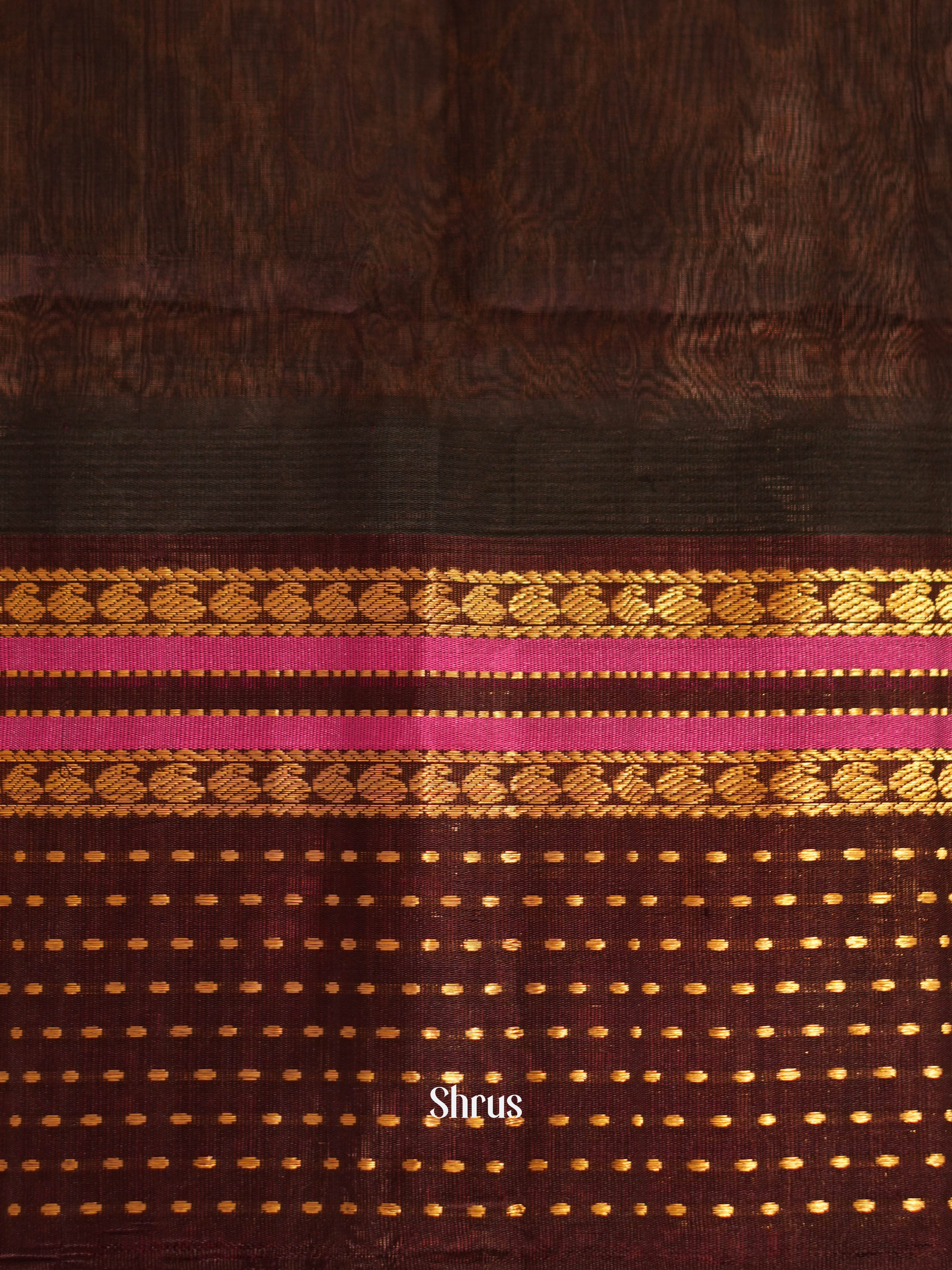 Green & Brown - Silk Cotton Saree - Shop on ShrusEternity.com