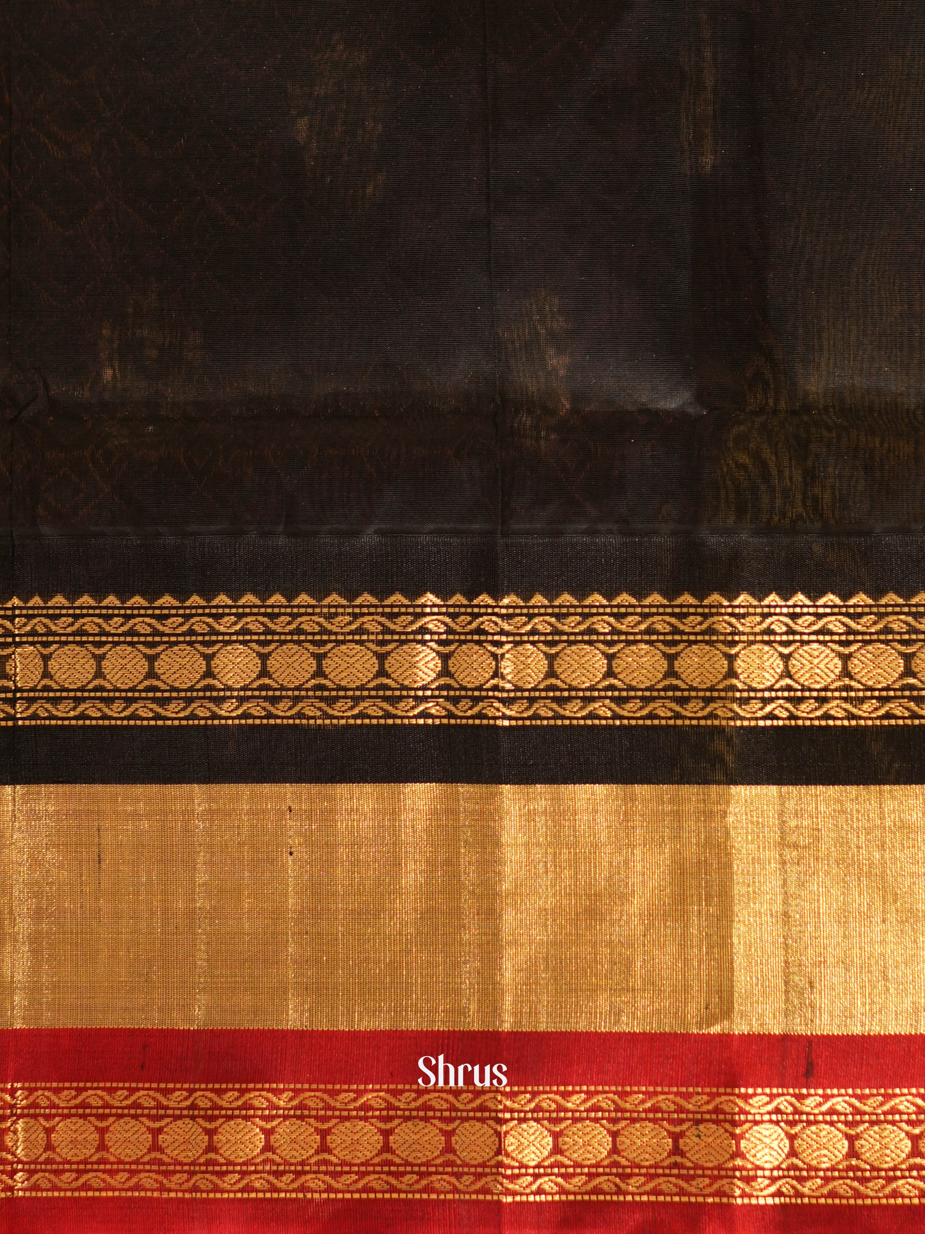 Yellow & Black - Silk Cotton Saree - Shop on ShrusEternity.com