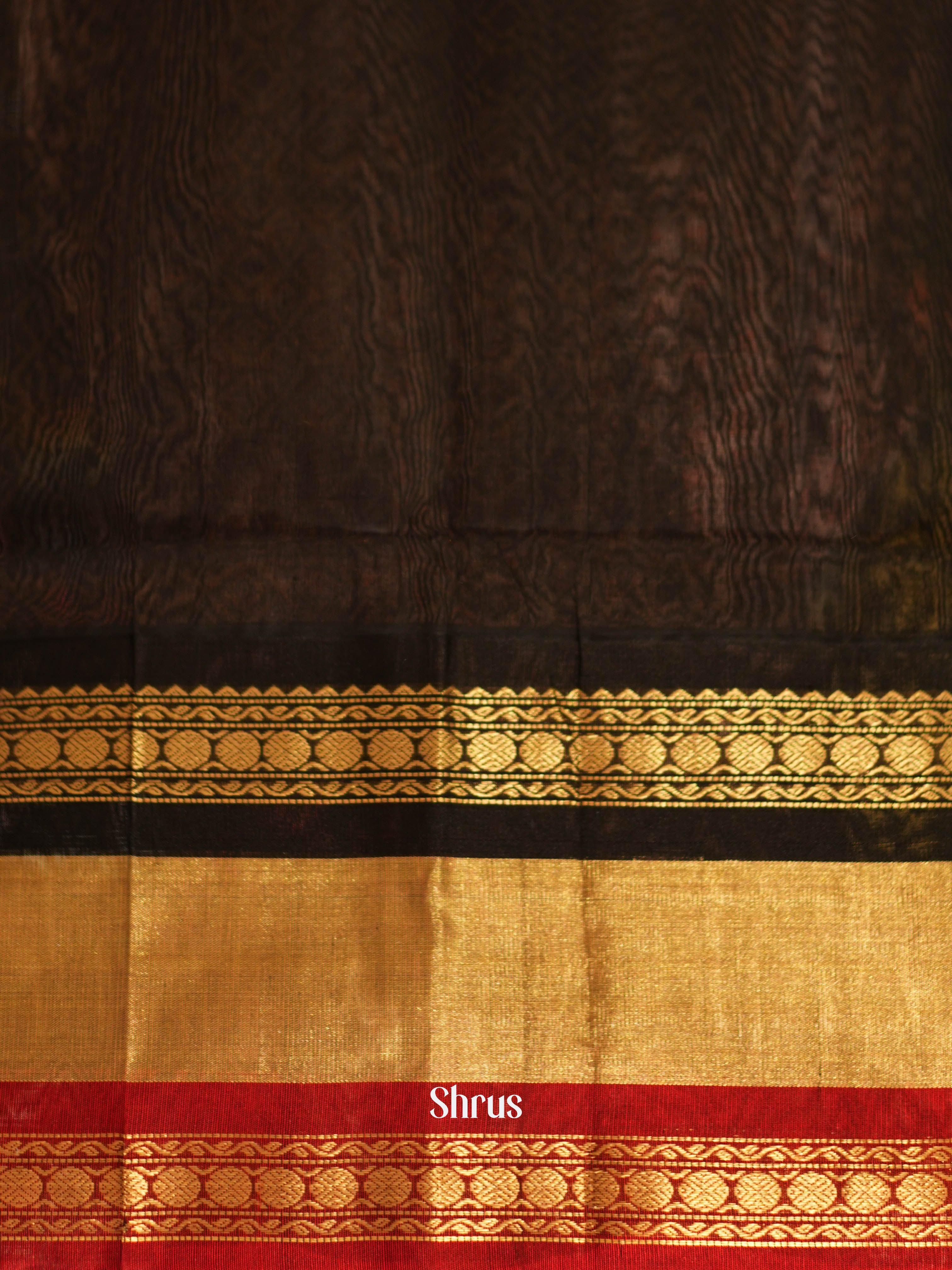 Cream & Black - Silk Cotton Saree - Shop on ShrusEternity.com