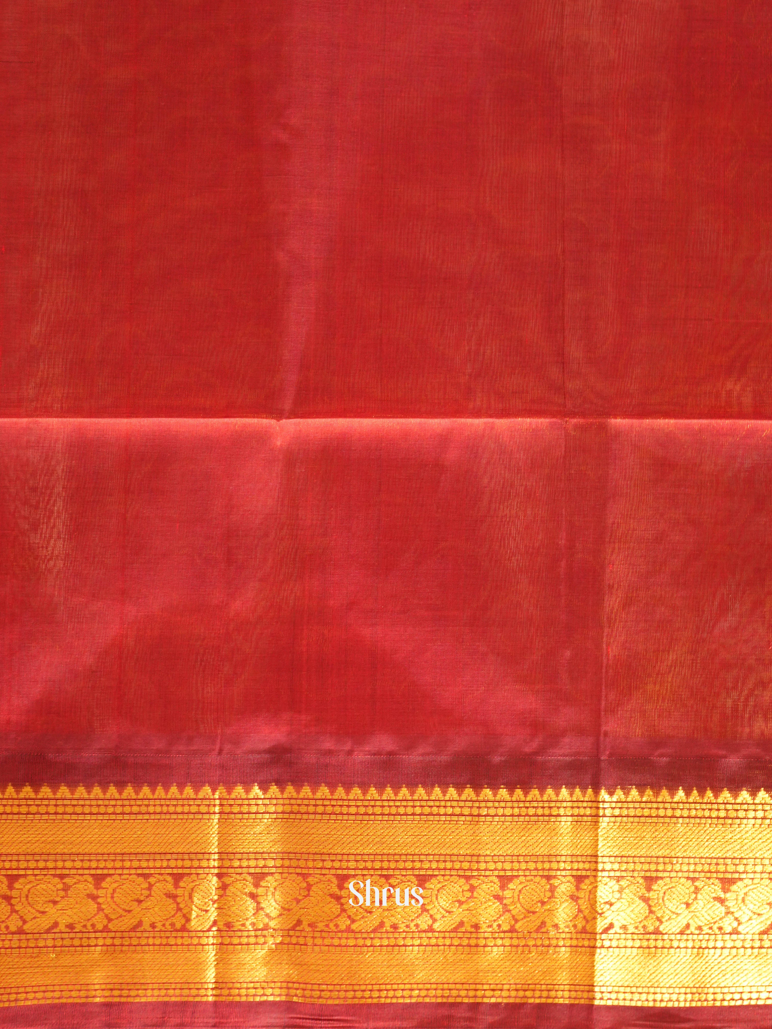 Pink & Red - Silk Cotton Saree - Shop on ShrusEternity.com