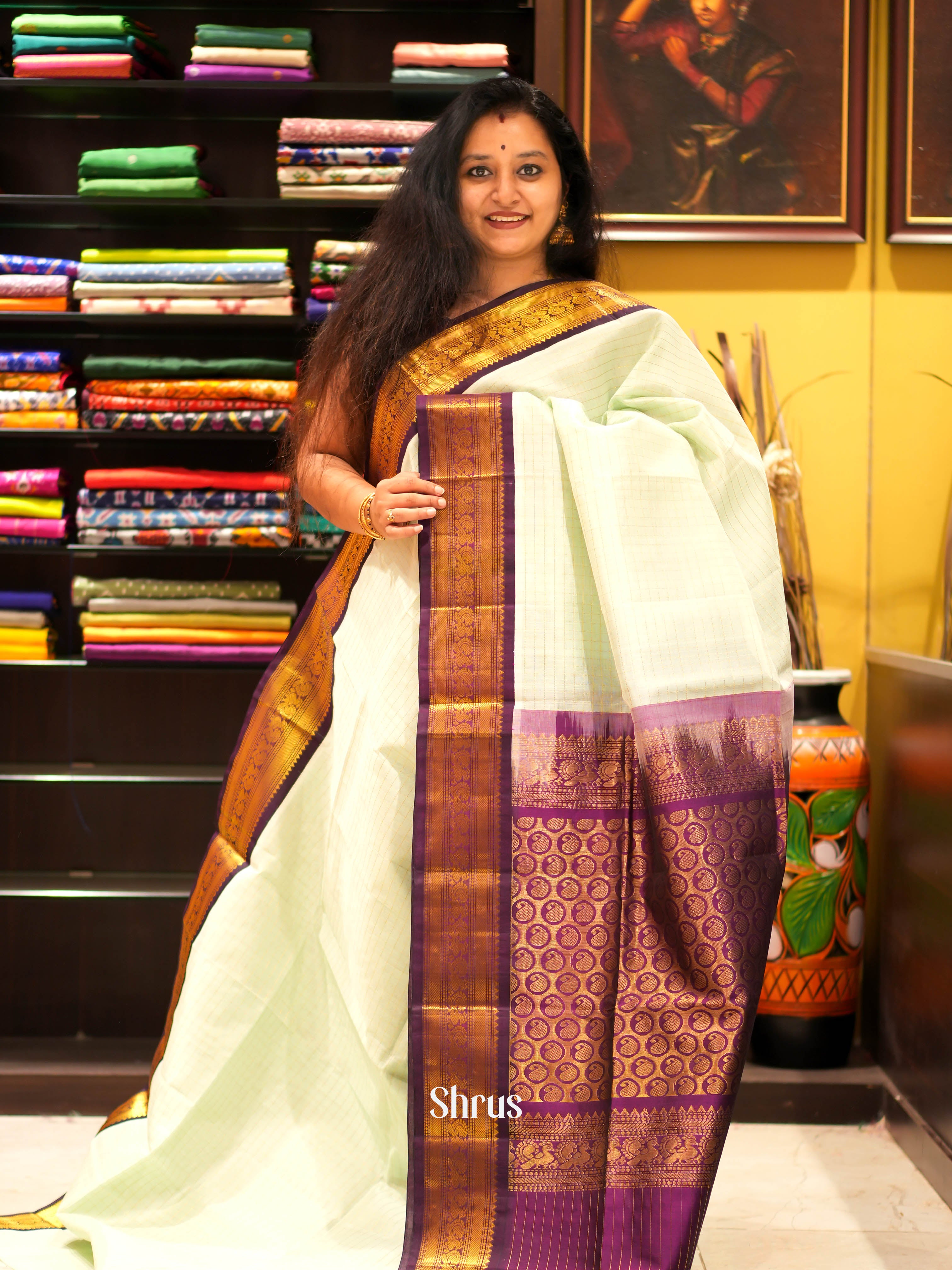 CHS03276 - Silk Cotton Saree - Shop on ShrusEternity.com