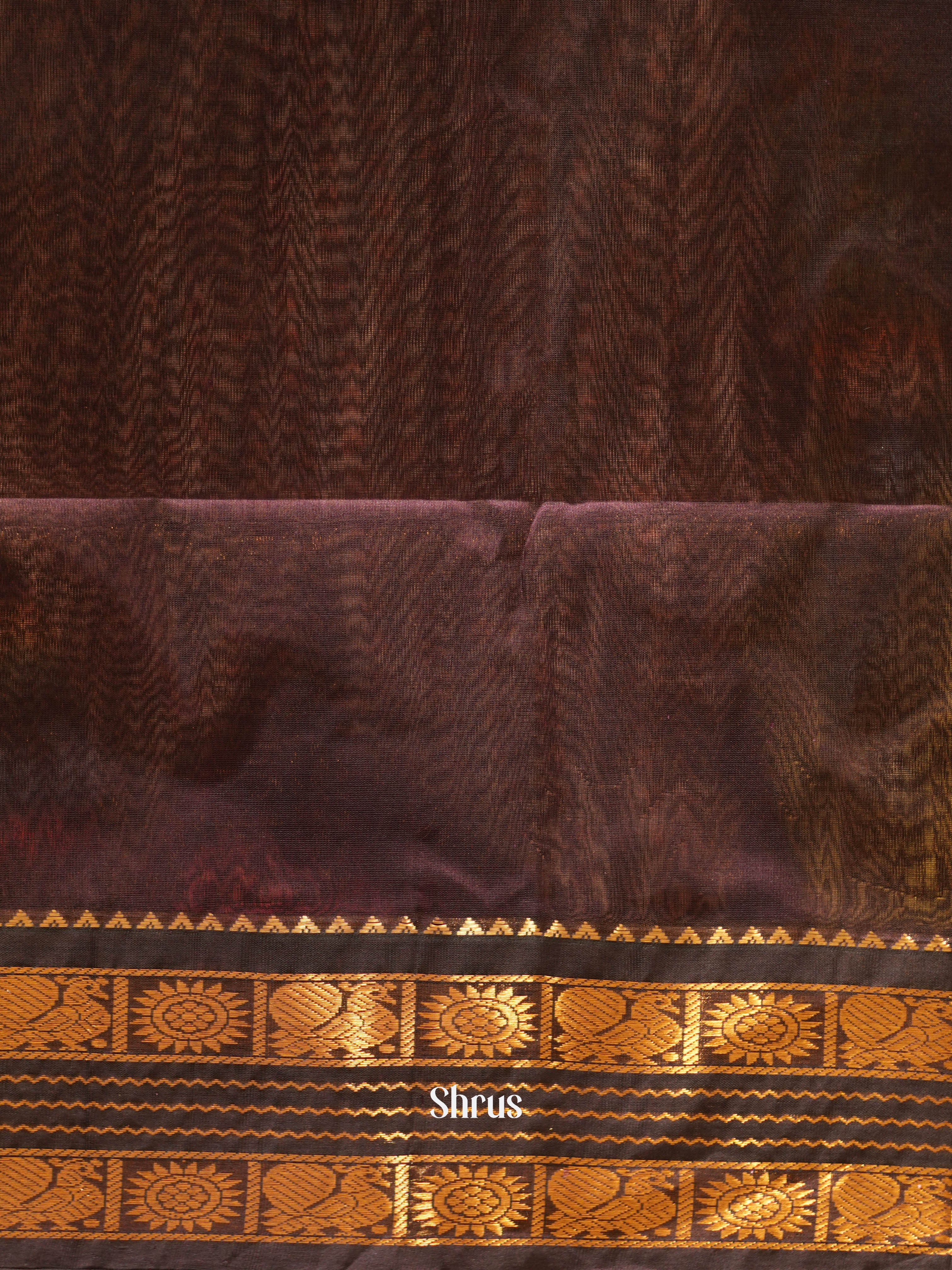 Peach & Brown - Silk Cotton Saree - Shop on ShrusEternity.com
