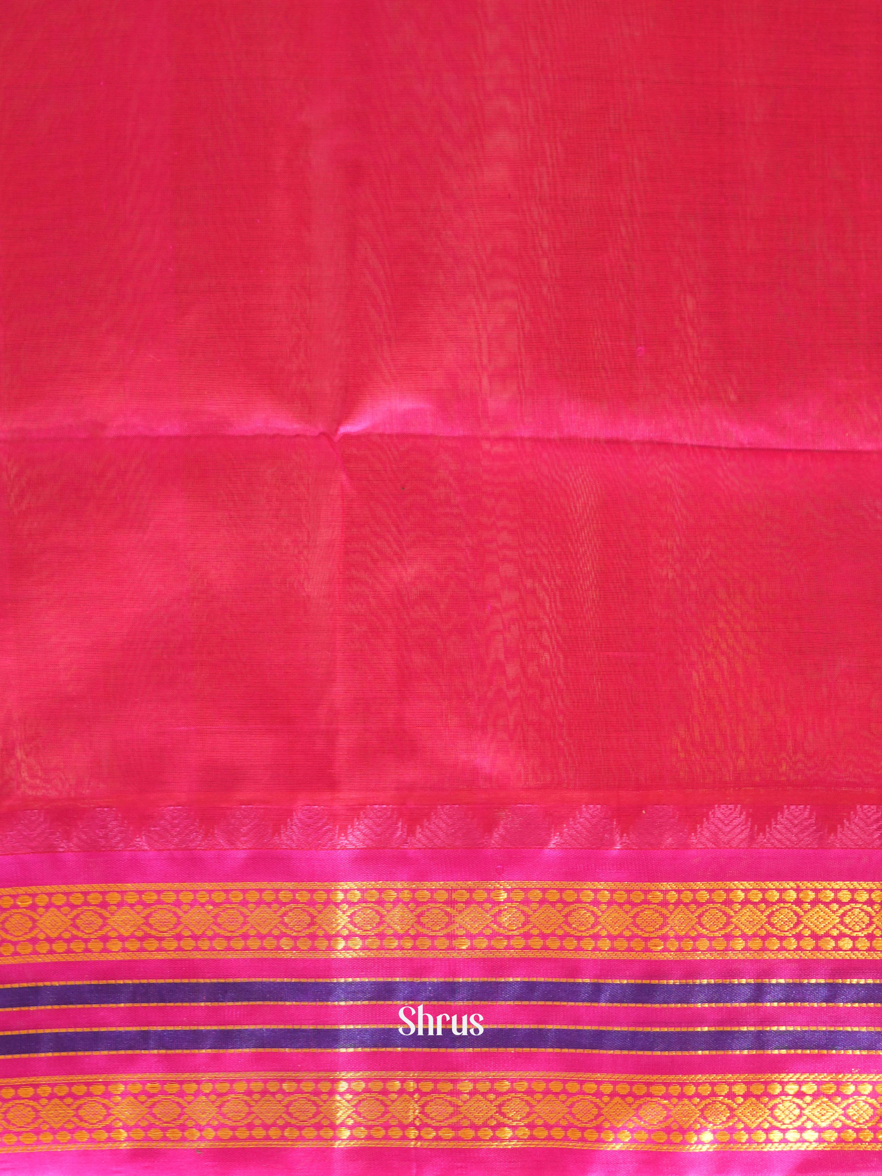 Orange & Pink - Silk cotton Saree - Shop on ShrusEternity.com