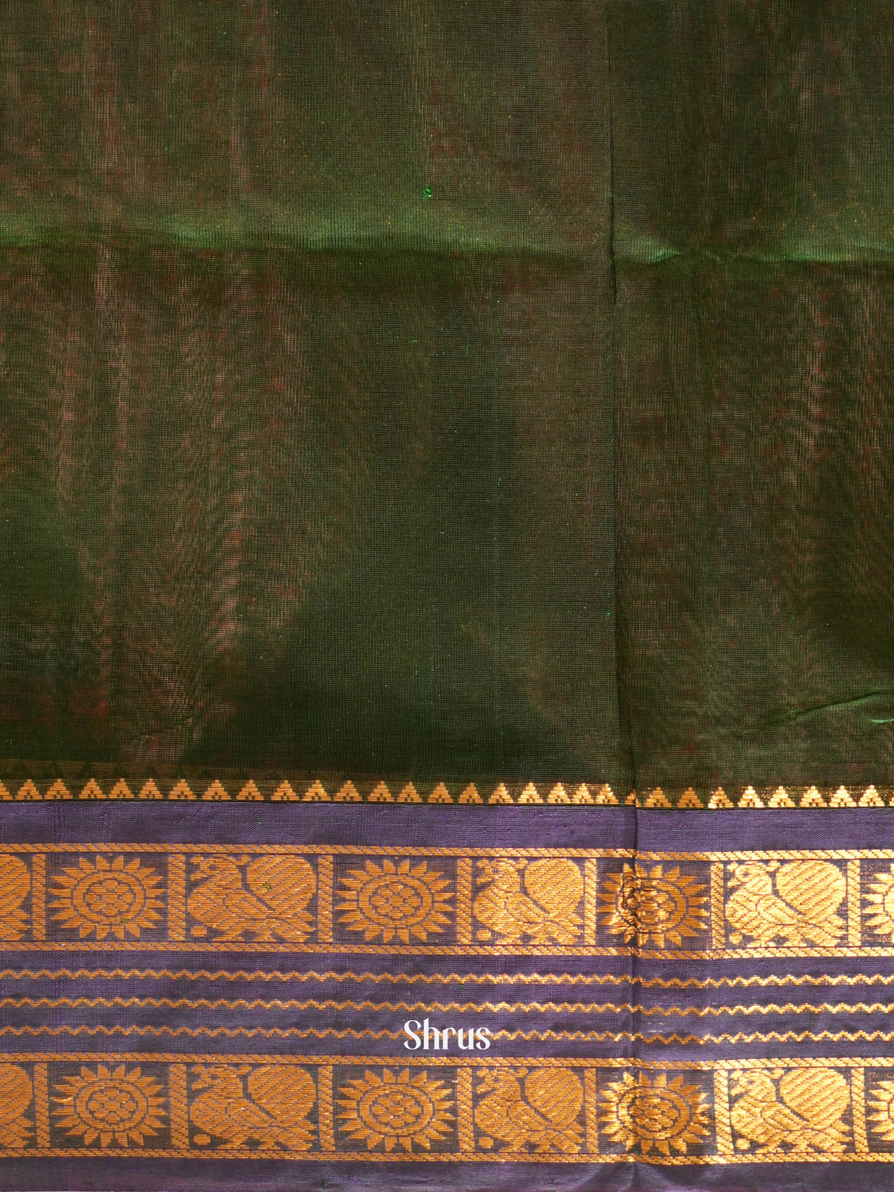 Pink & Green - Silk Cotton Saree - Shop on ShrusEternity.com