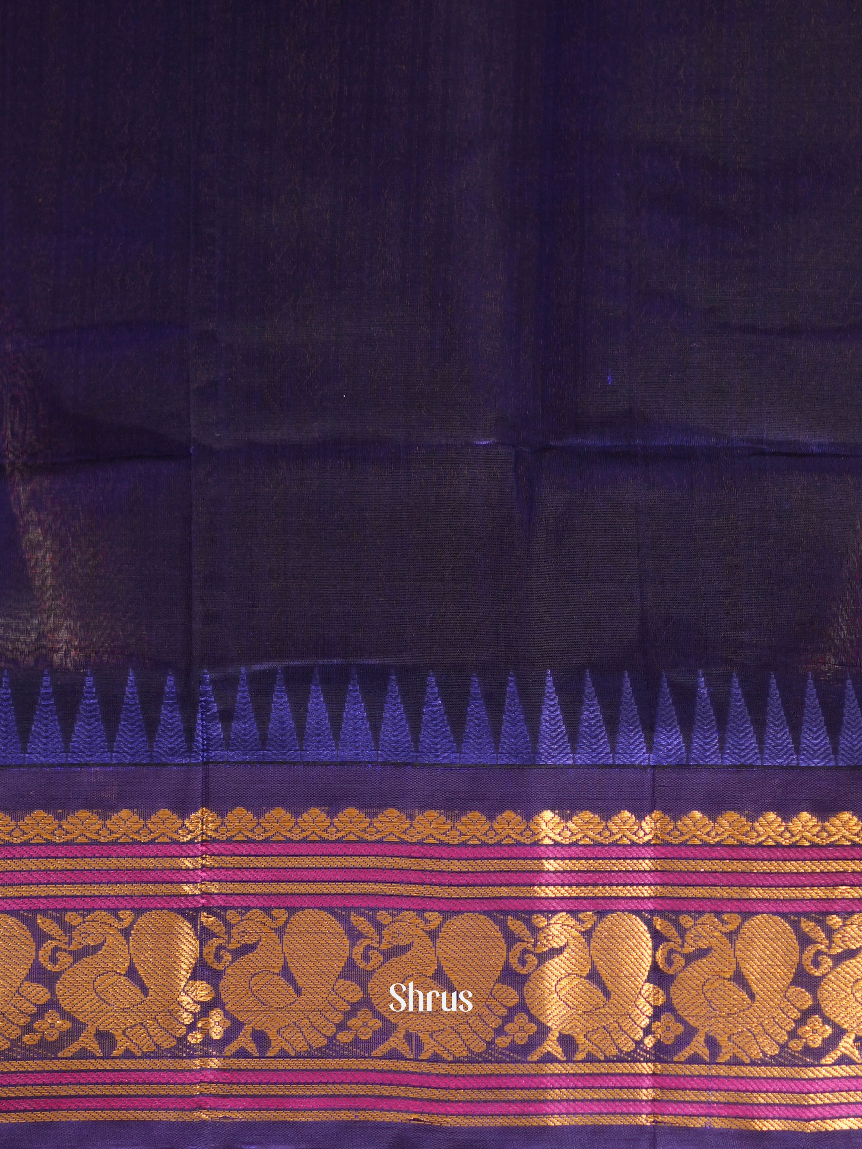 Green & Blue - Silk cotton Saree - Shop on ShrusEternity.com