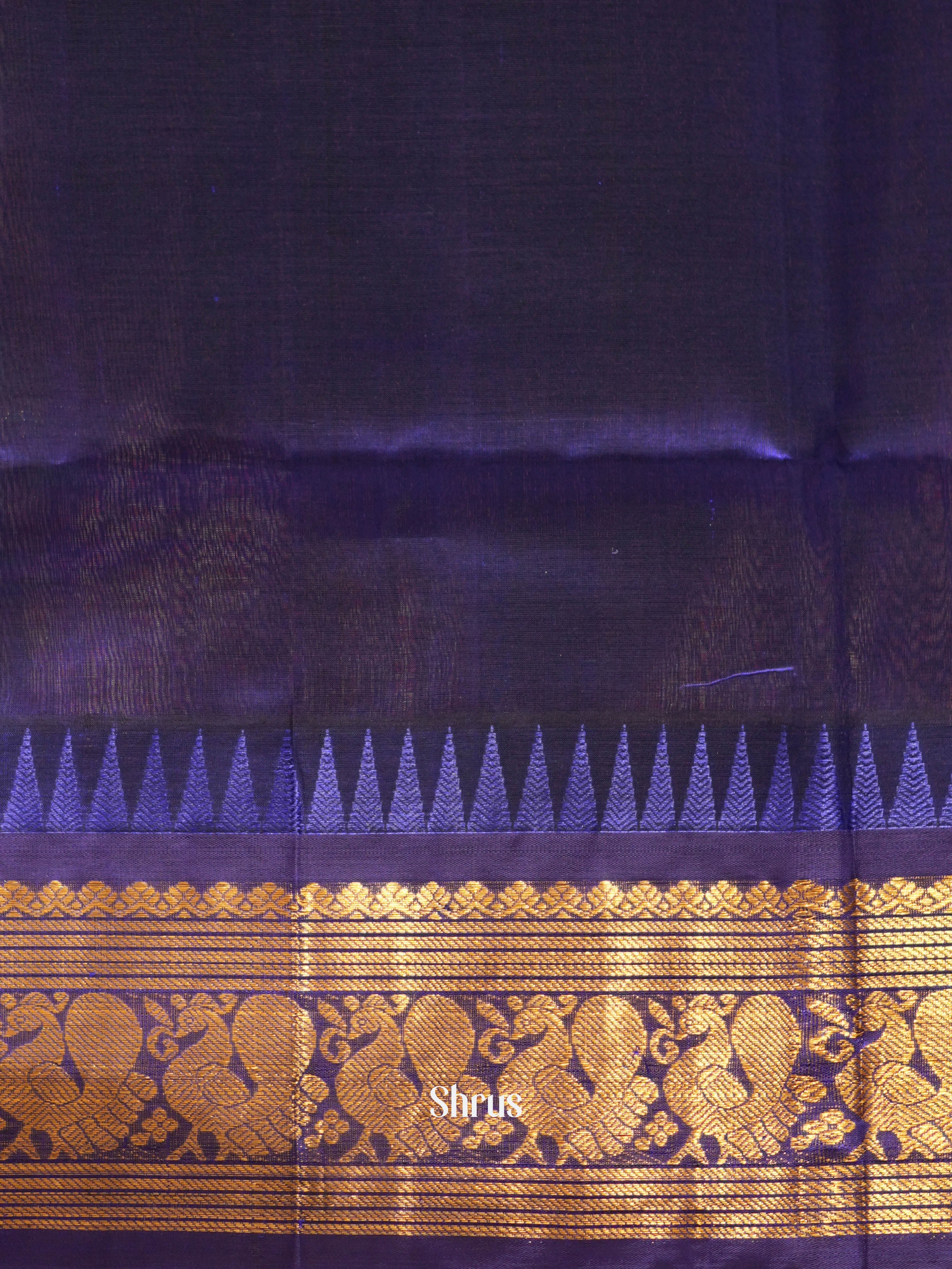 Teal & Blue - Silk cotton Saree - Shop on ShrusEternity.com