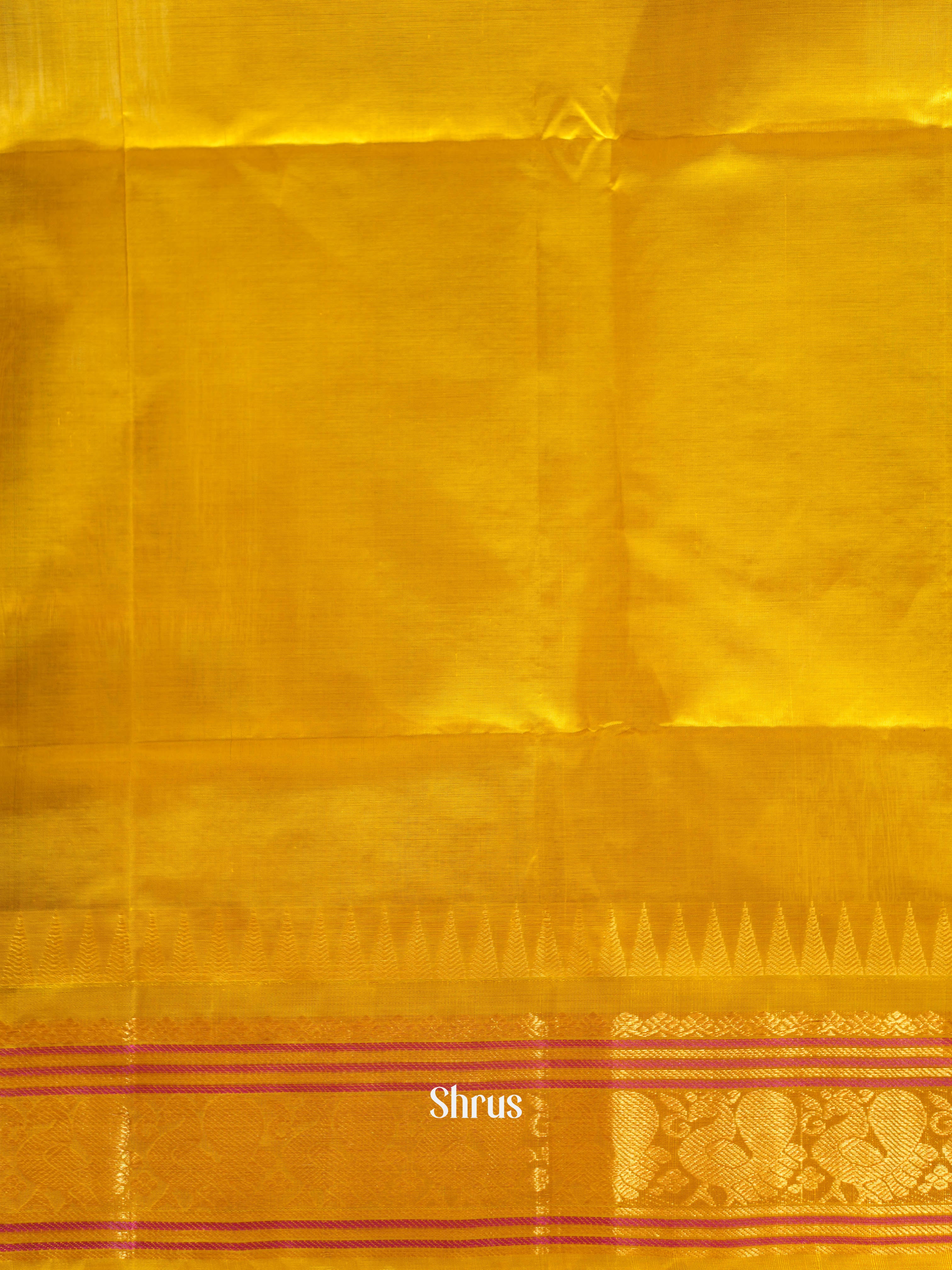 Violet & Yellow- Silk Cotton Saree - Shop on ShrusEternity.com