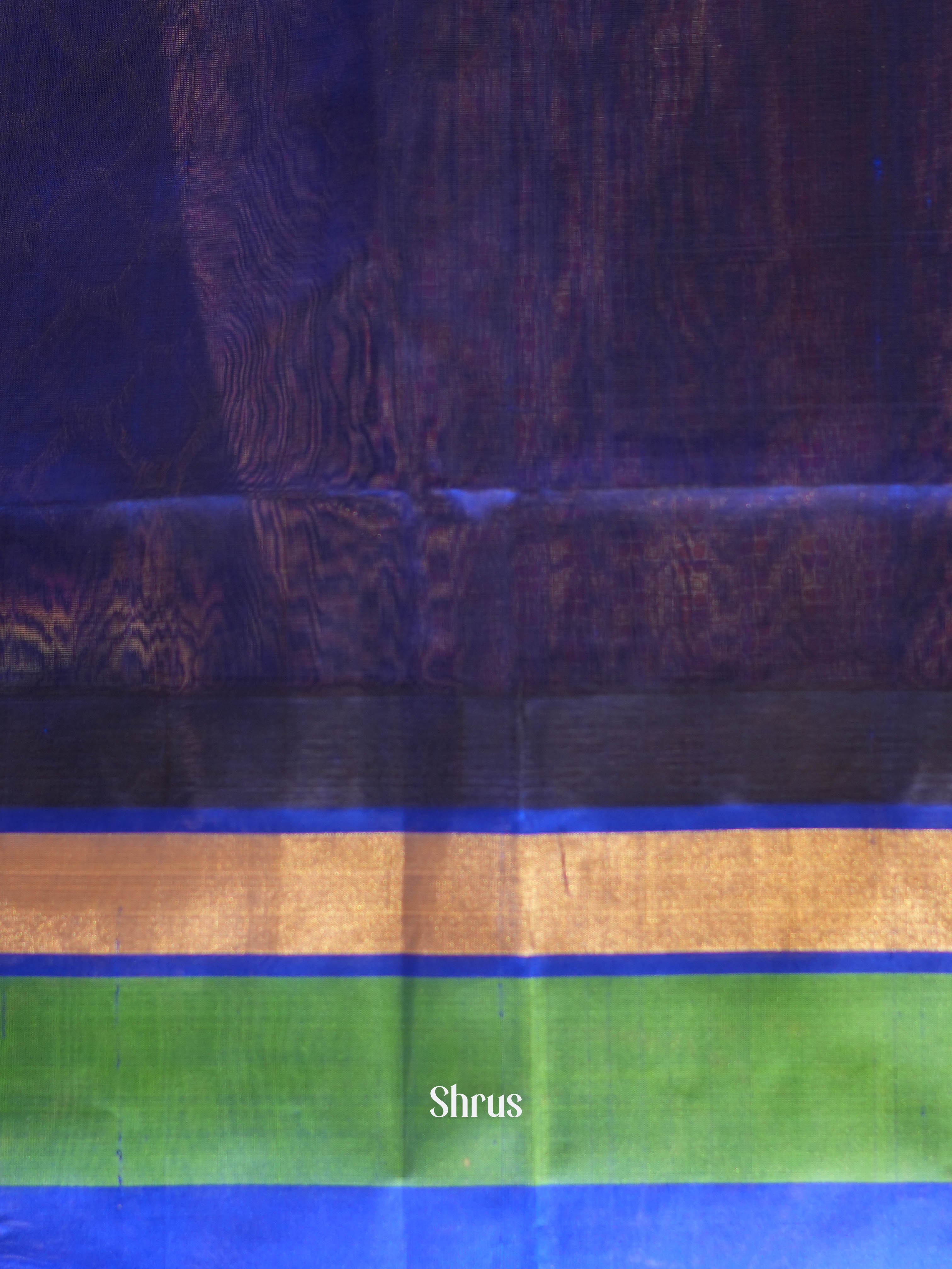 Pink & Blue - Silk Cotton Saree - Shop on ShrusEternity.com