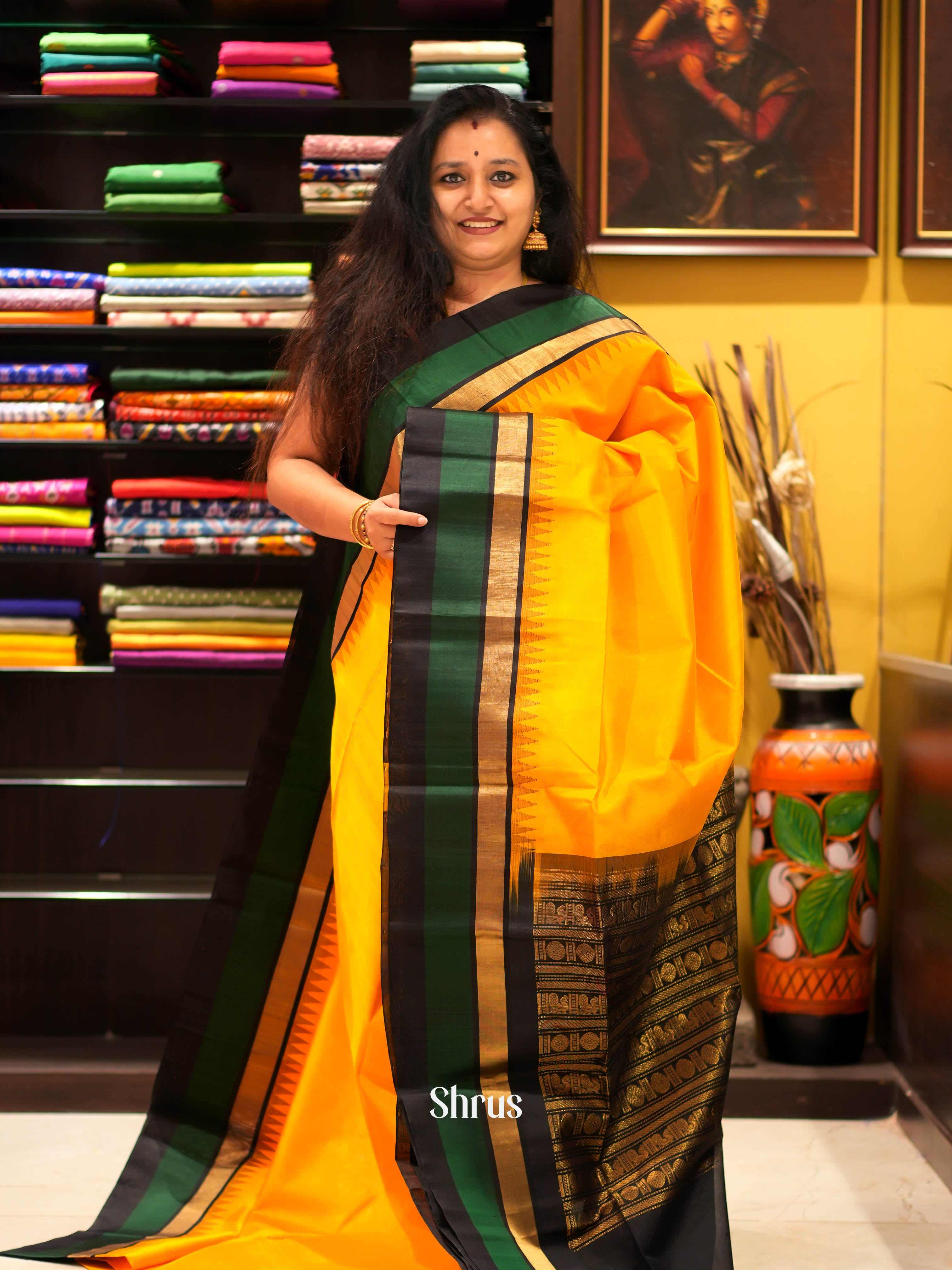 CHS03310 - Silk Cotton Saree - Shop on ShrusEternity.com