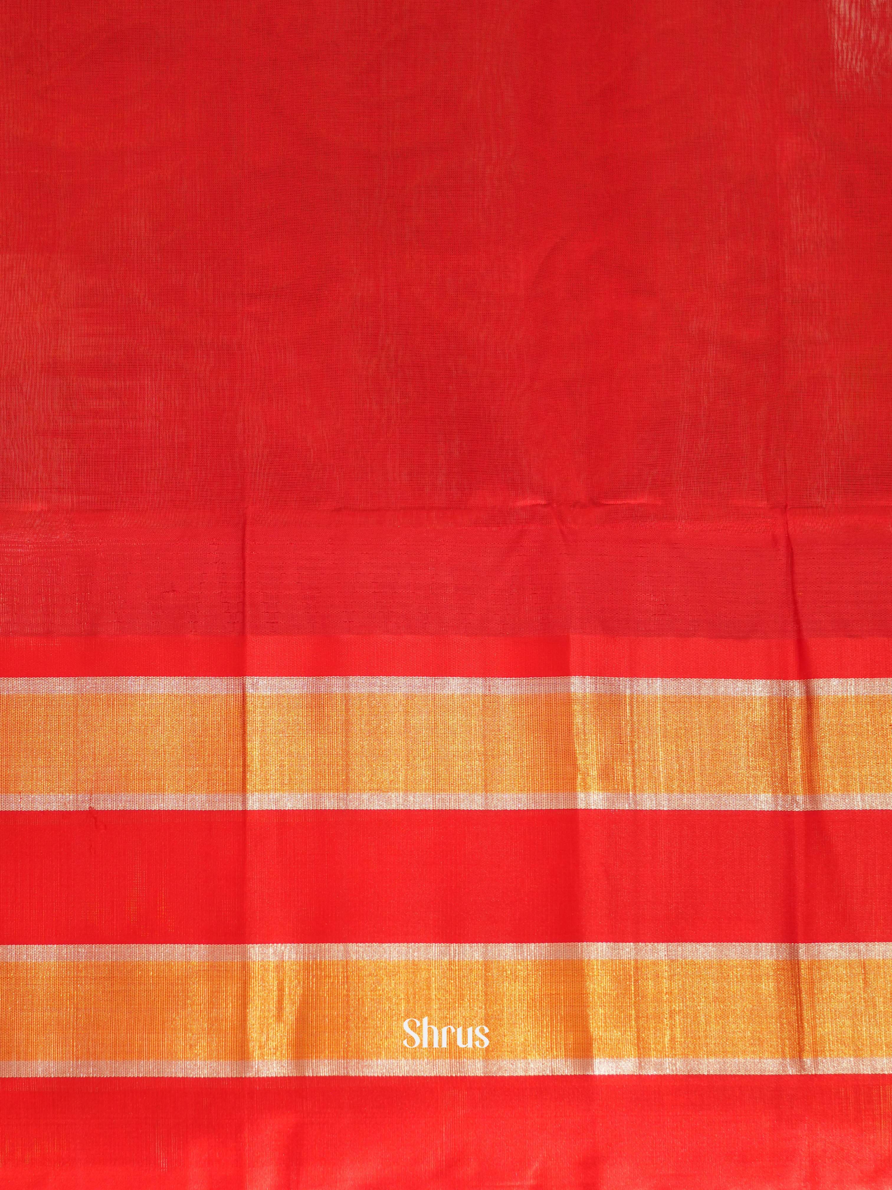 Cream & Red - Silk cotton Saree - Shop on ShrusEternity.com