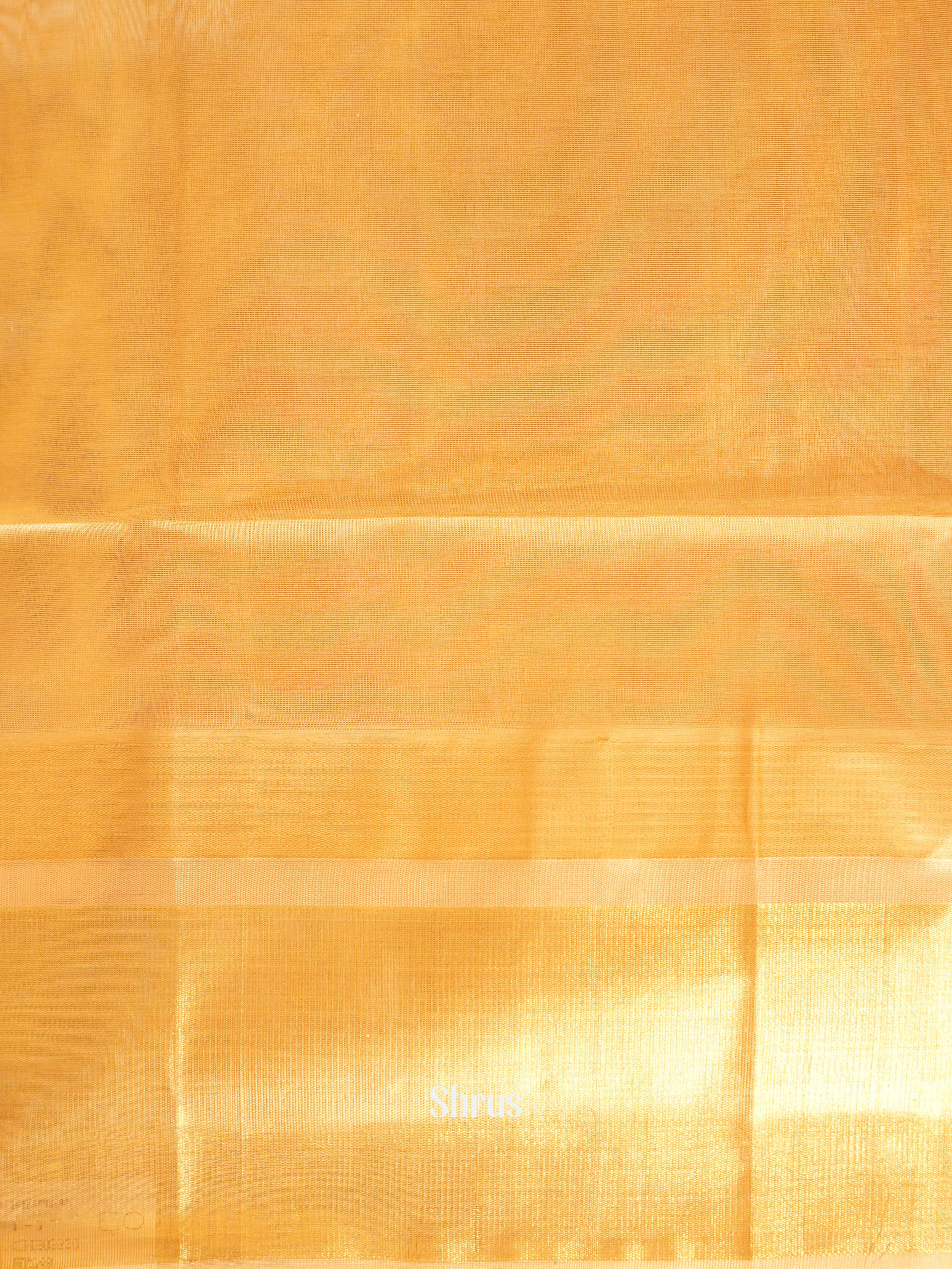 Green & Peach- Silk Cotton Saree - Shop on ShrusEternity.com