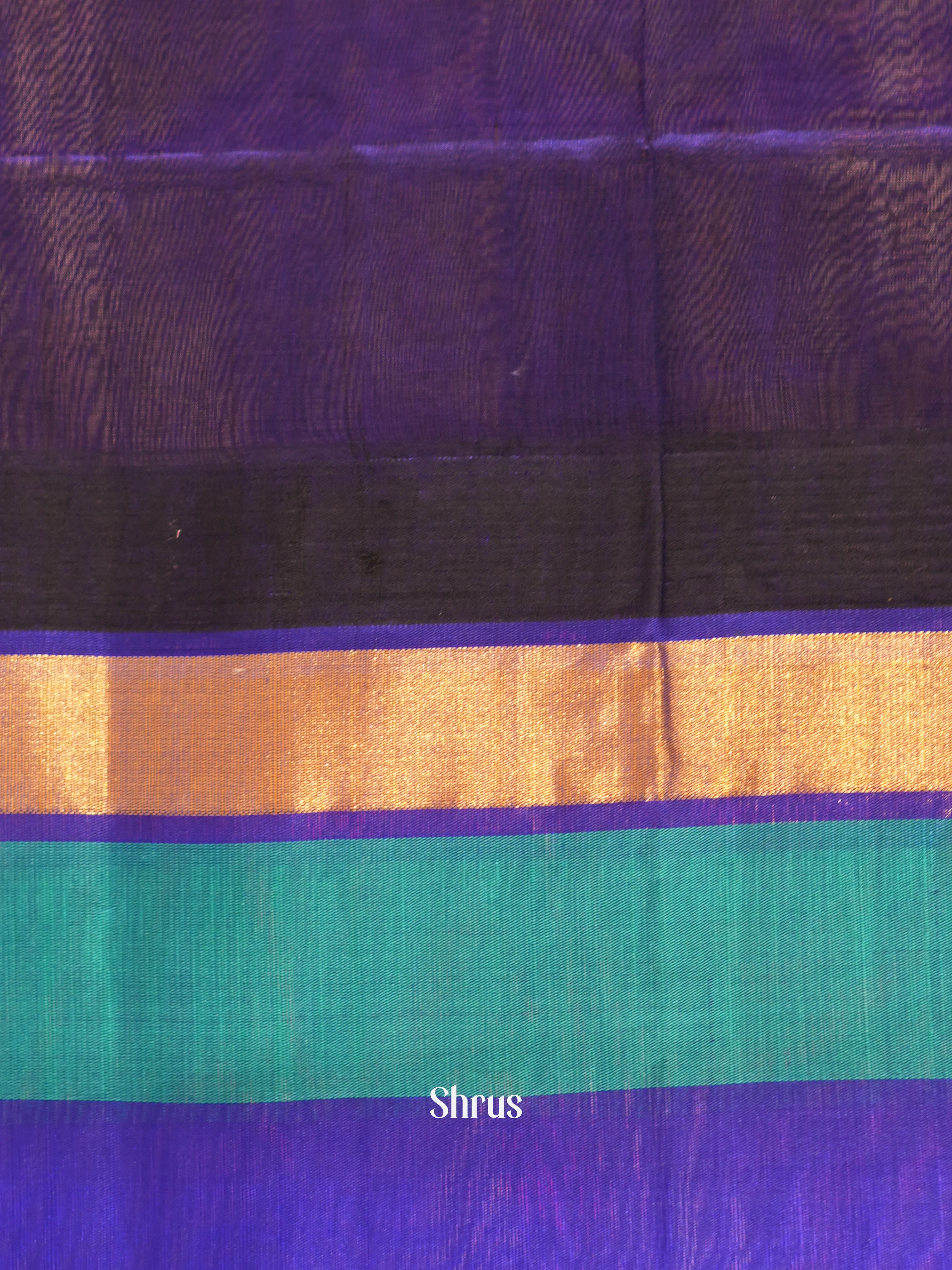 Pink & blue - Silk Cotton Saree - Shop on ShrusEternity.com