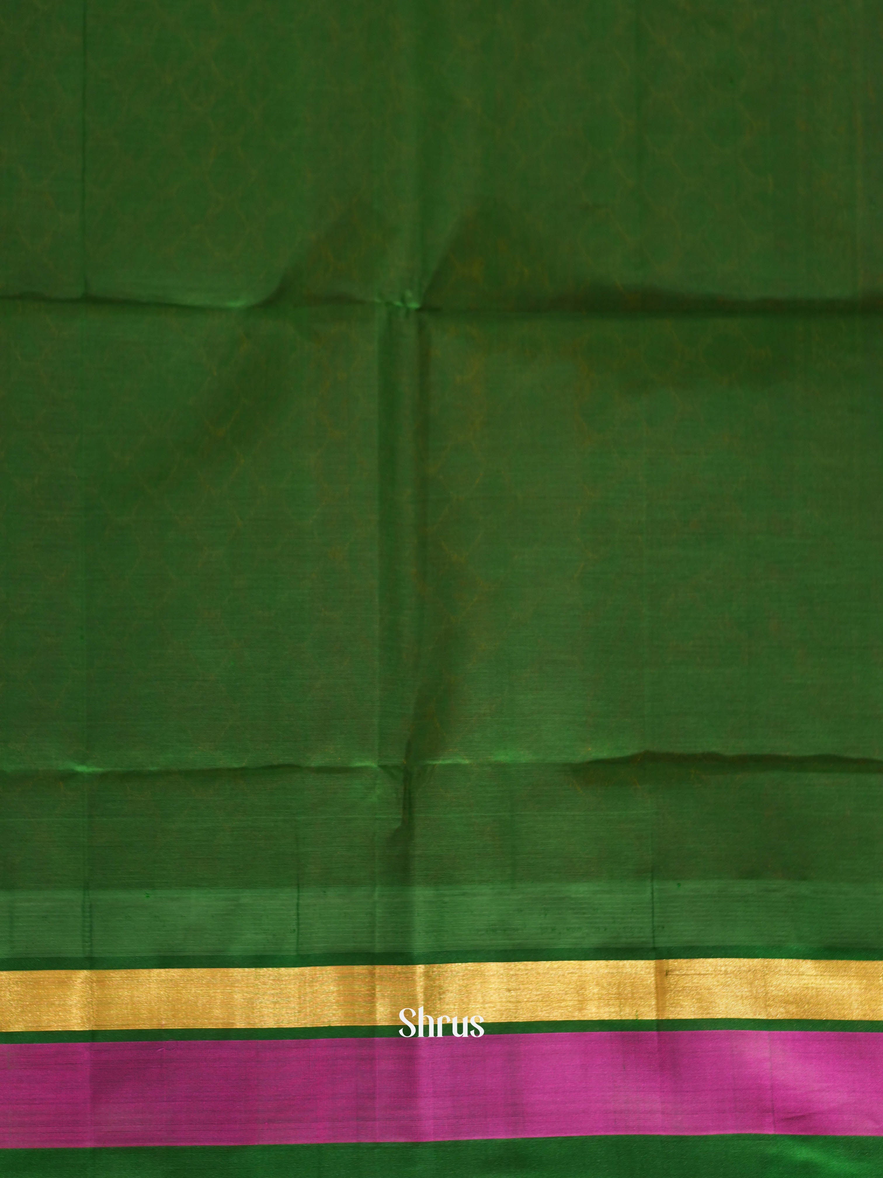Orangish Pink & Green - Silk Cotton Saree - Shop on ShrusEternity.com