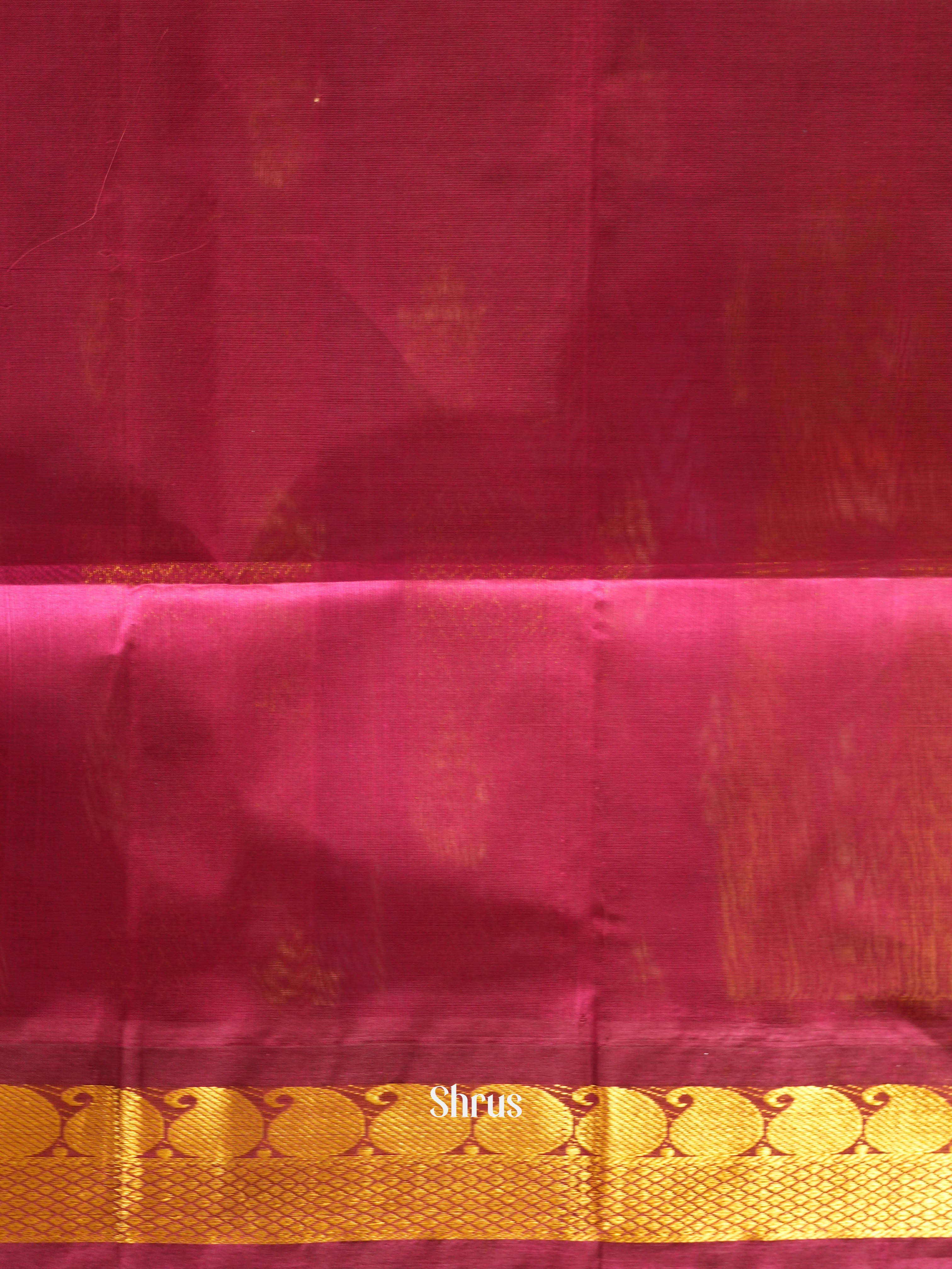 Teal & Wine - Silk Cotton Saree - Shop on ShrusEternity.com