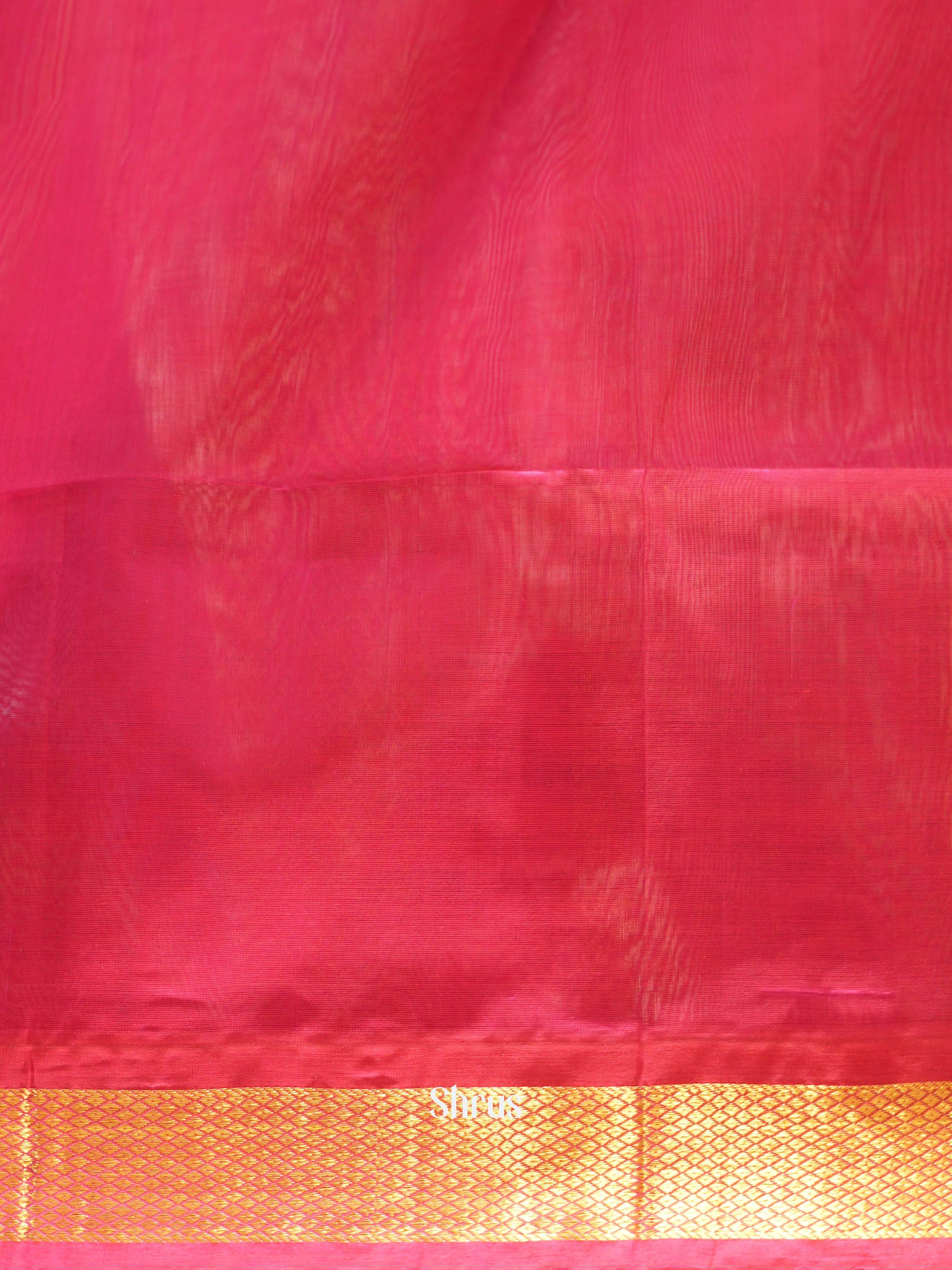 Dark Green & Pink - Silk Cotton Saree - Shop on ShrusEternity.com