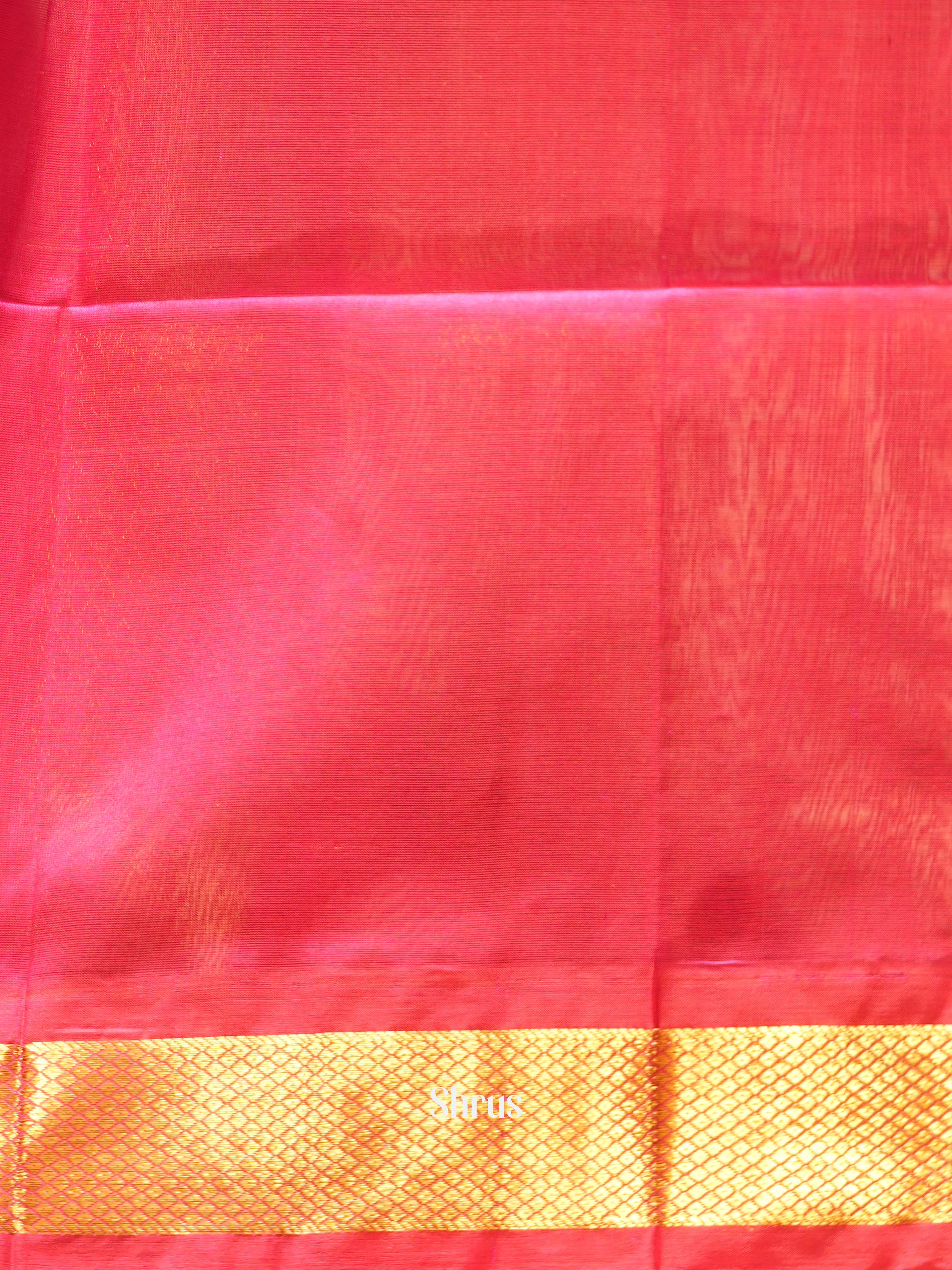 Blue & Pink - Silk Cotton Saree - Shop on ShrusEternity.com