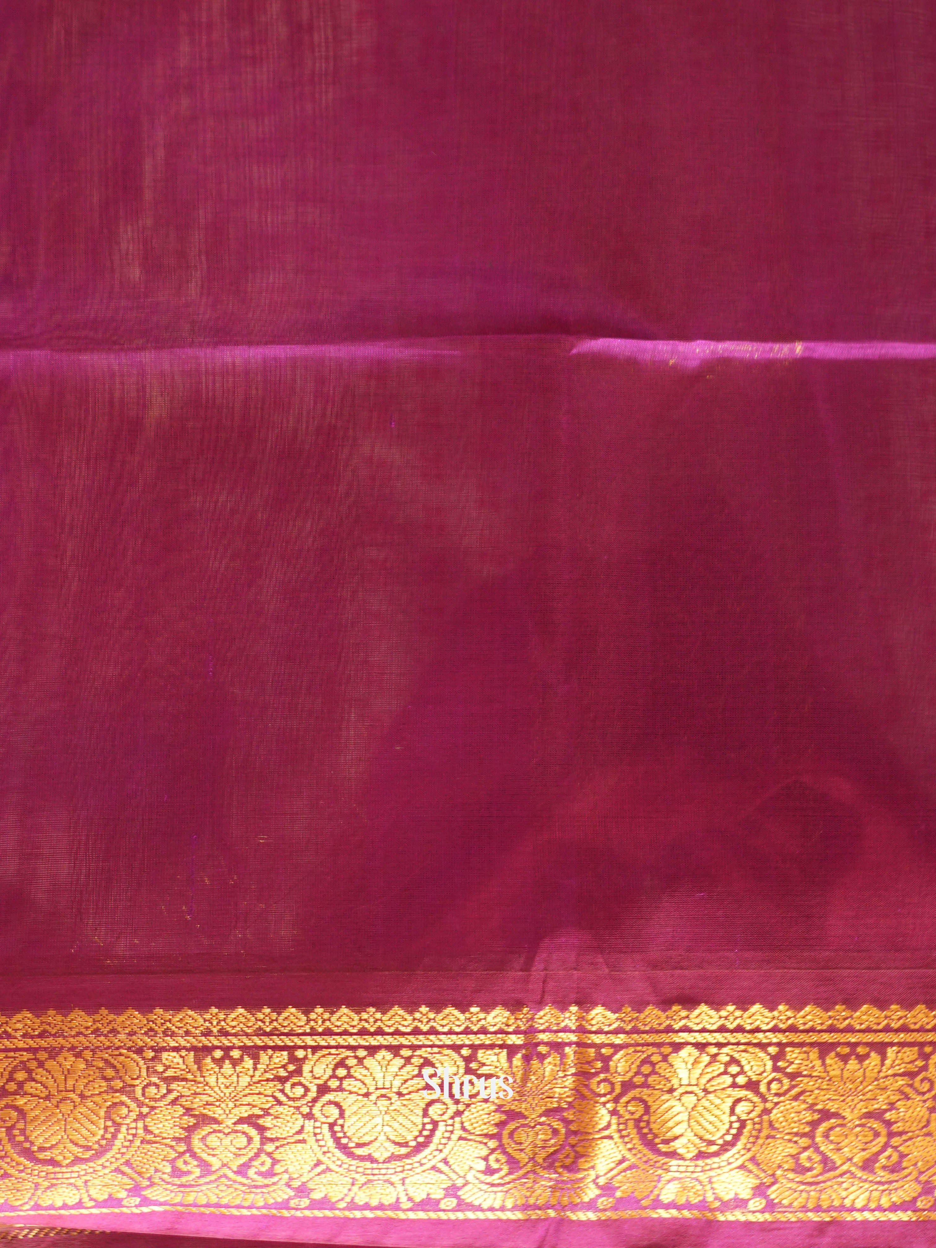 Green & Purple - Silk Cotton Saree - Shop on ShrusEternity.com