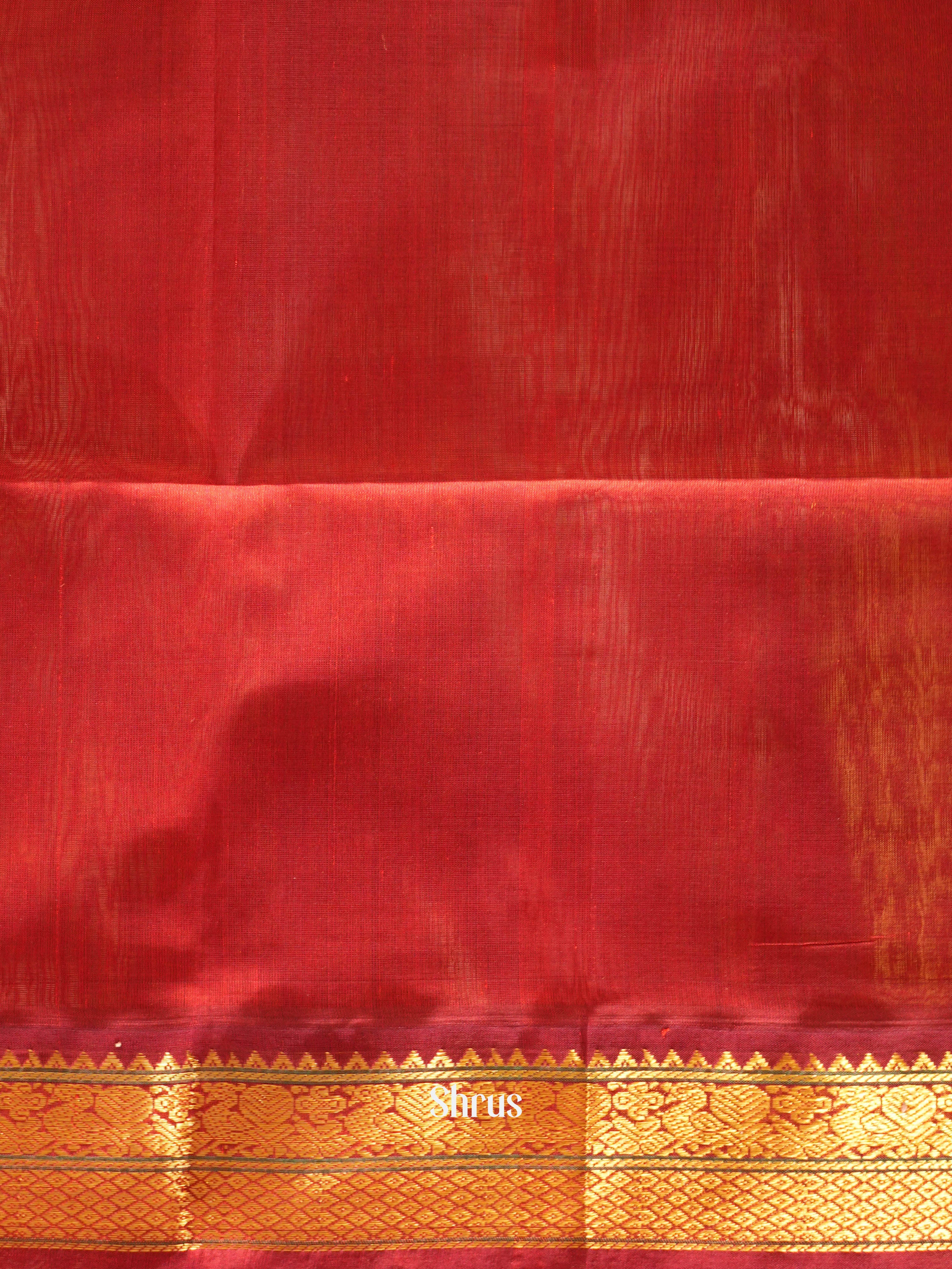 Green & Maroon - Silk Cotton Saree - Shop on ShrusEternity.com