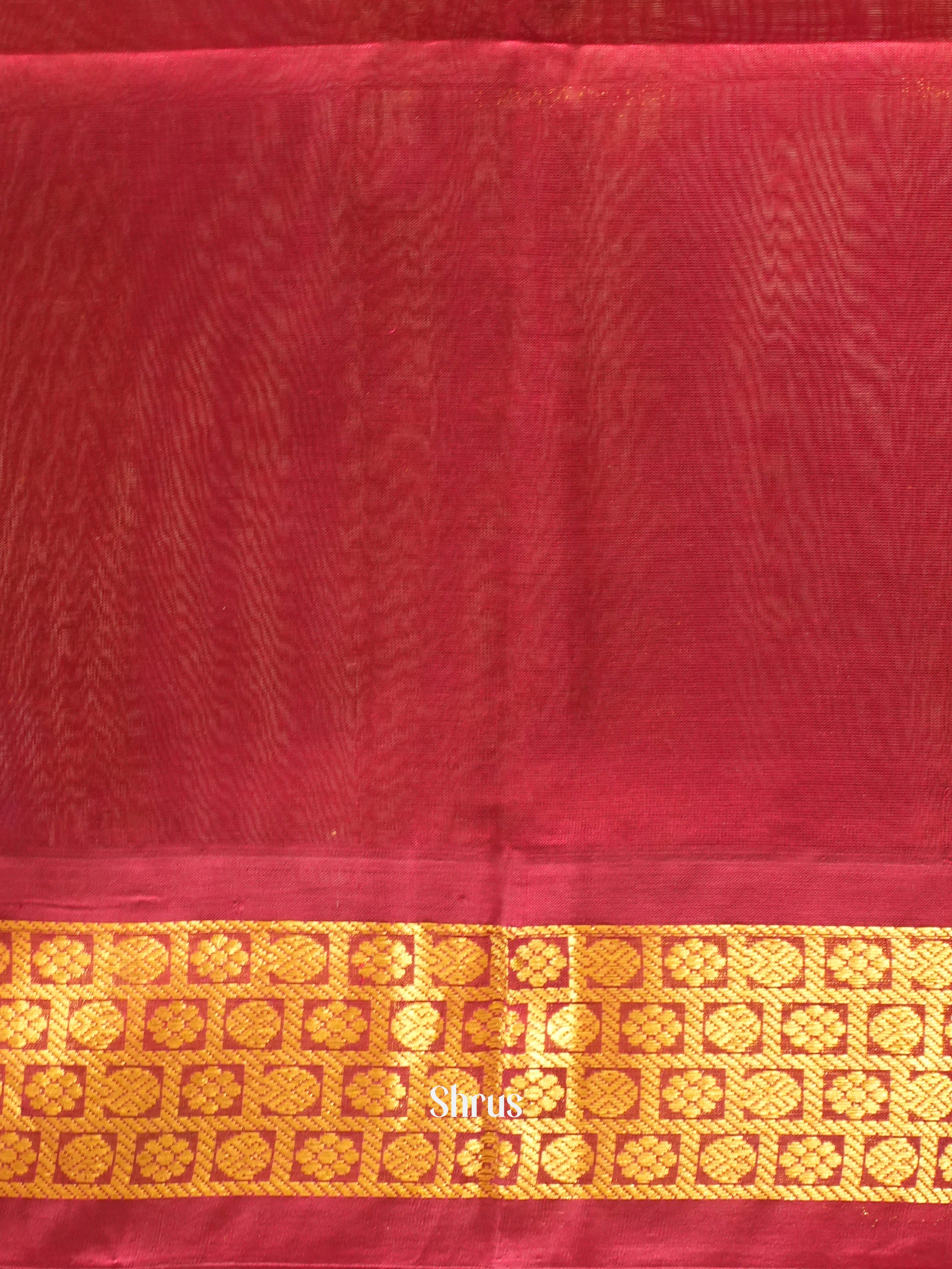 Green & Maroon - Silk Cotton Saree - Shop on ShrusEternity.com
