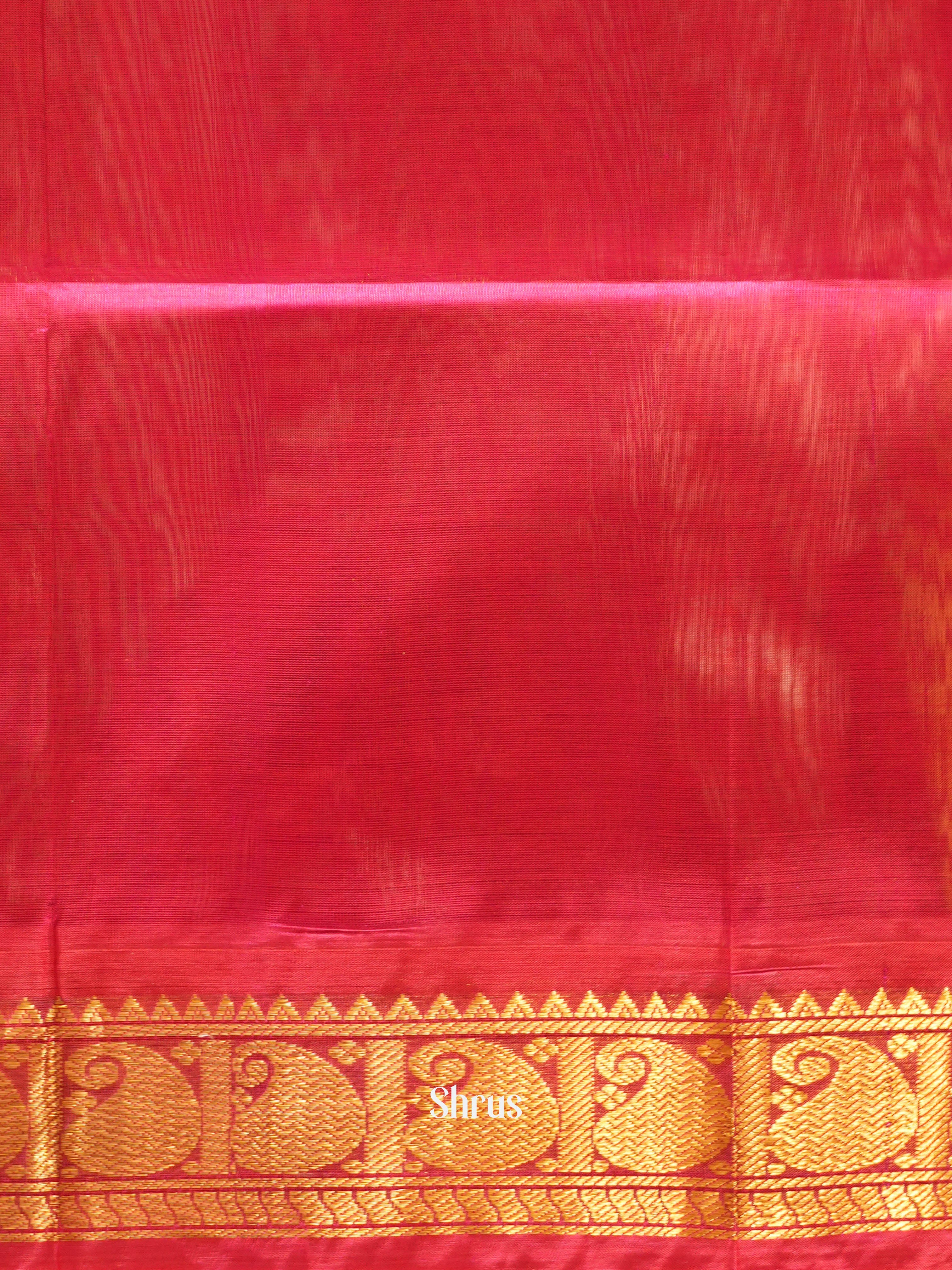 Mustard & Pink - Silk Cotton Saree - Shop on ShrusEternity.com