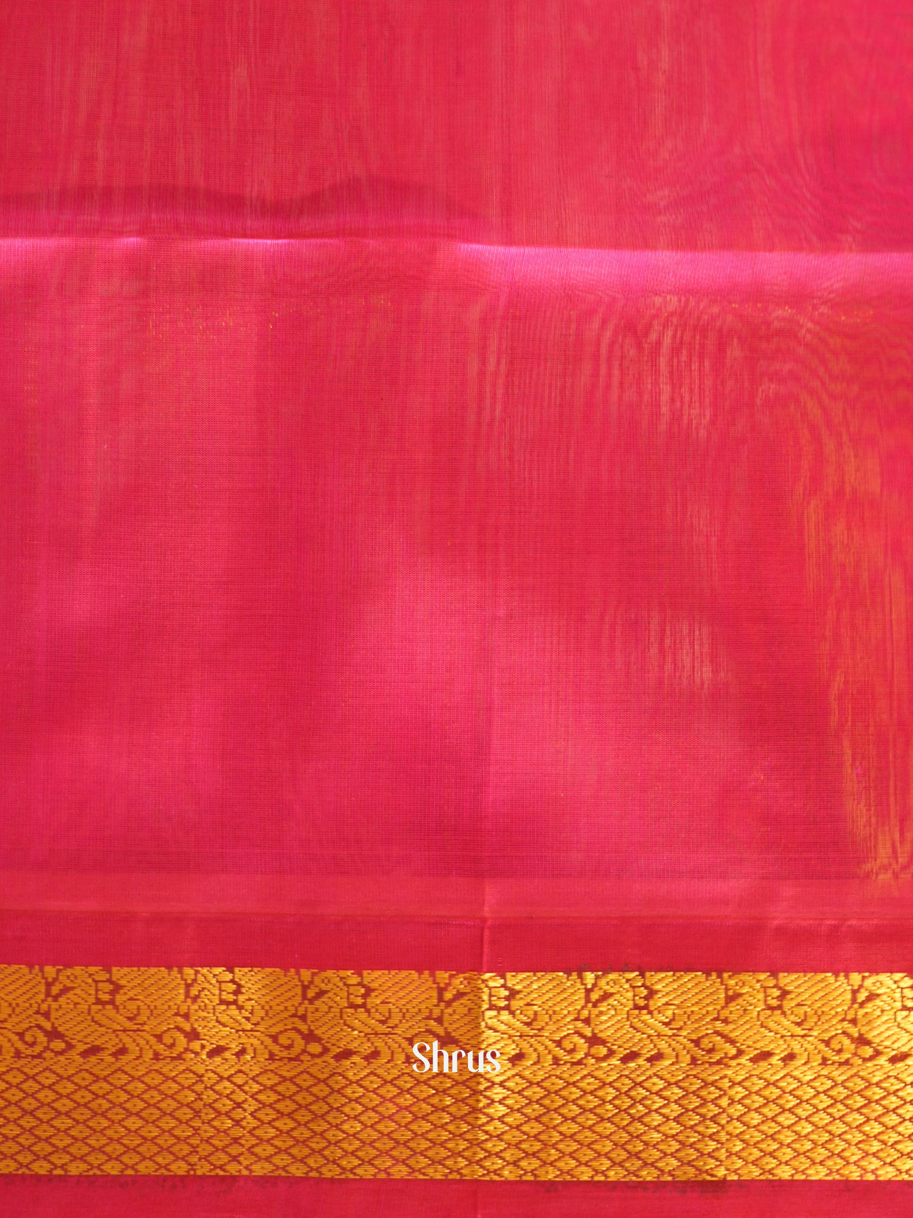 Green & Pink - Silk Cotton Saree - Shop on ShrusEternity.com